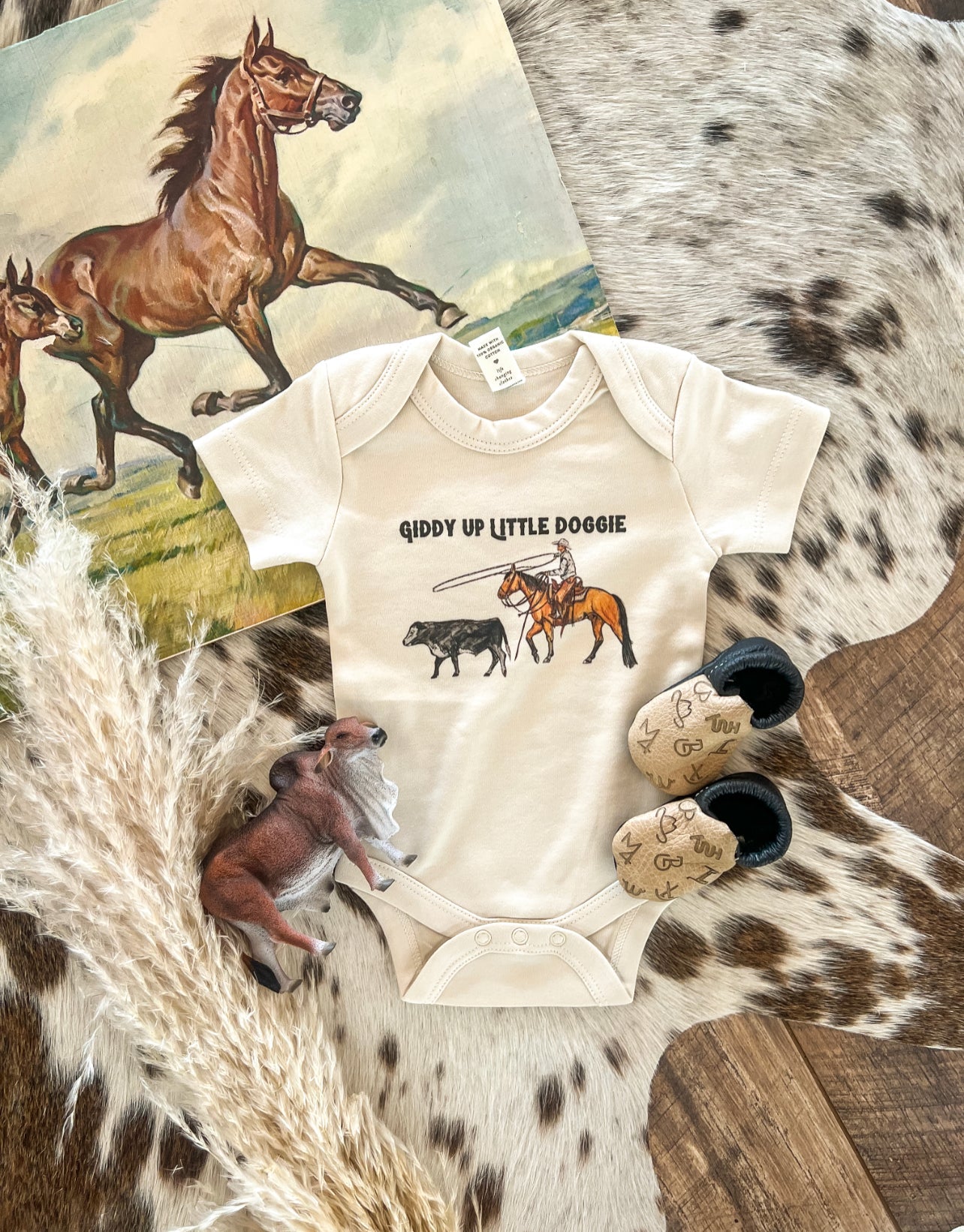 Giddy Up Little Doggie Onesie/ Tee (little kid)(natural)