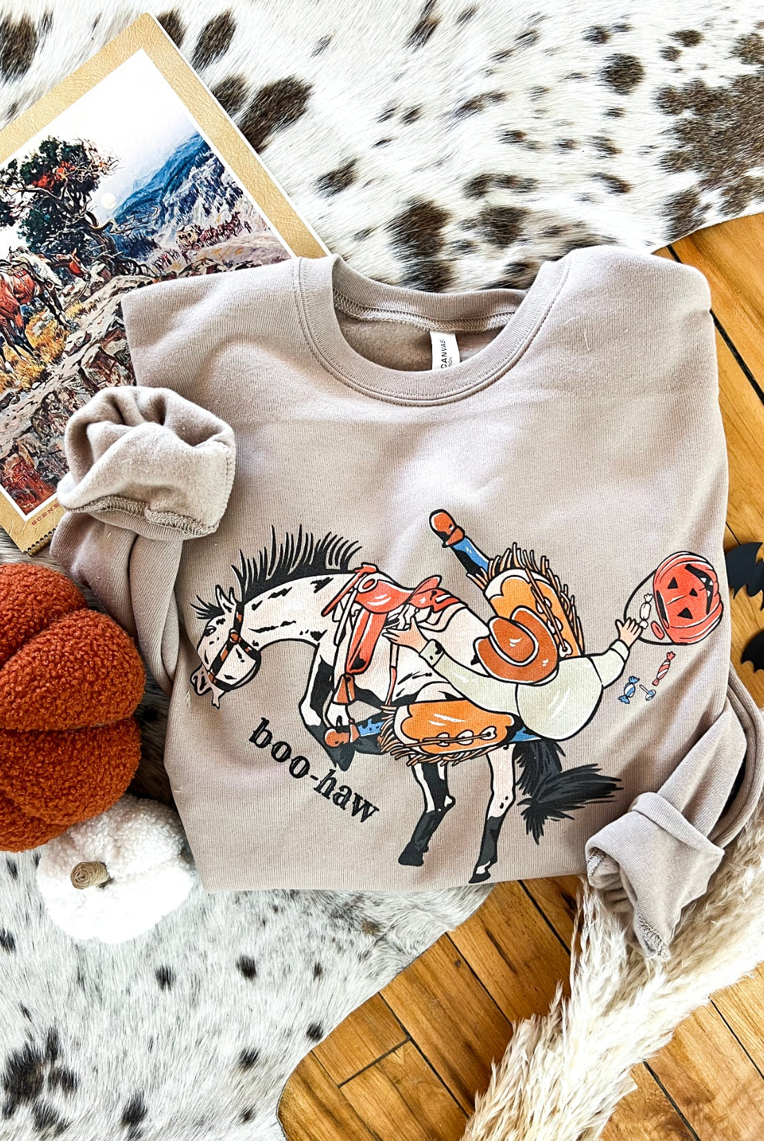 Buckoff Boo-Haw Cowboy Sweatshirt (tan)