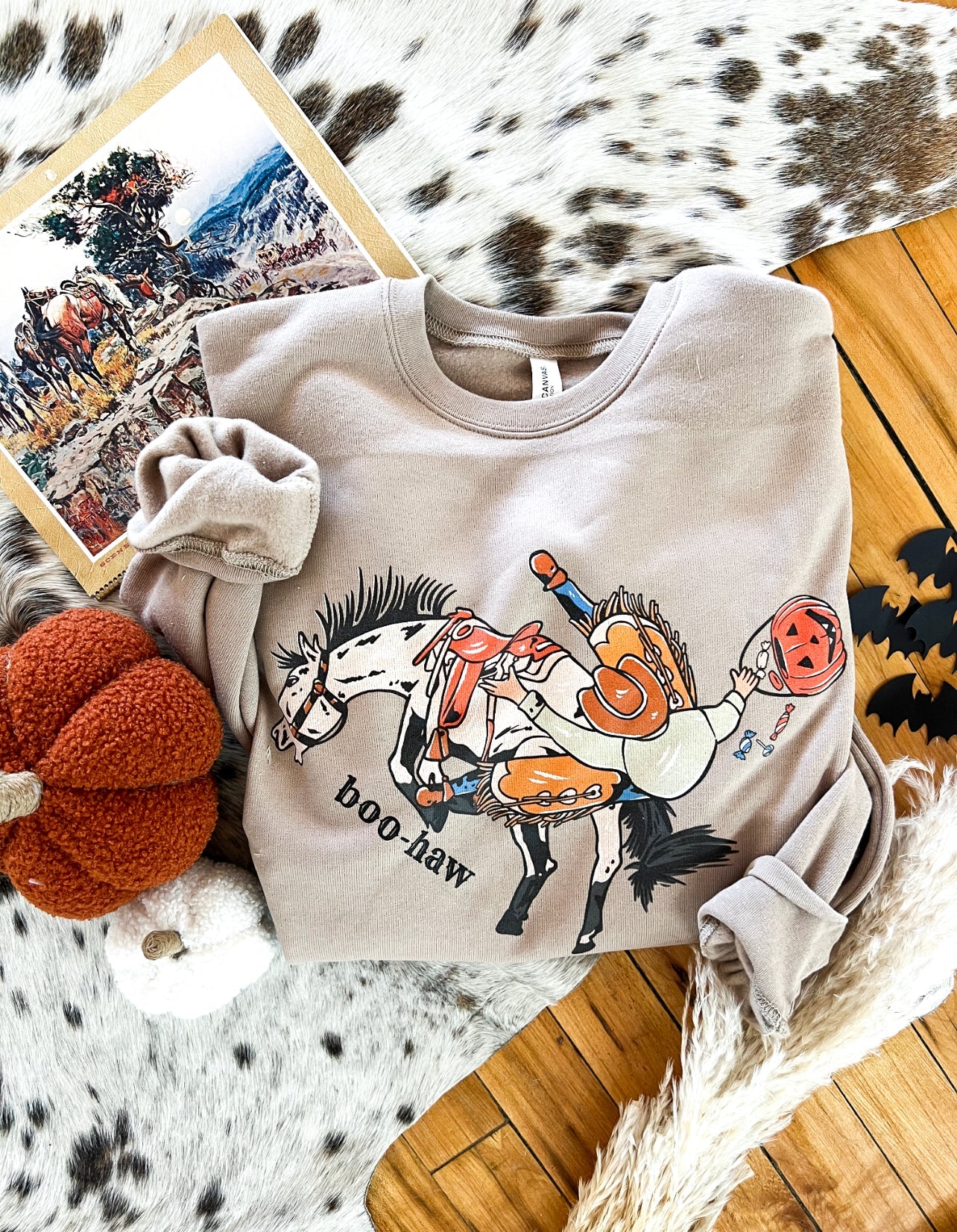 Buckoff Boo-Haw Cowboy Sweatshirt (tan)