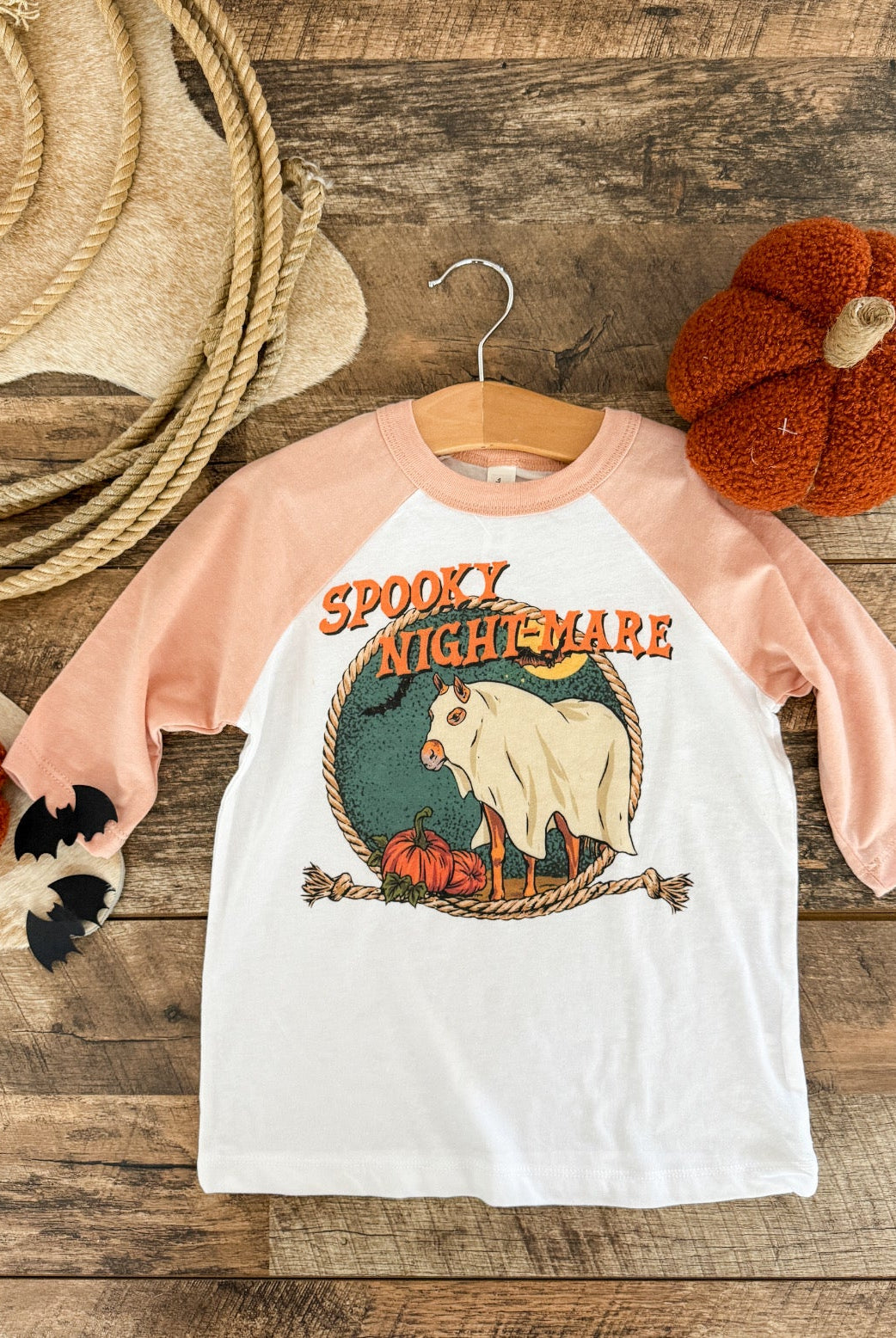 Spooky Nightmare – Toddler Raglan Tee(Peach)