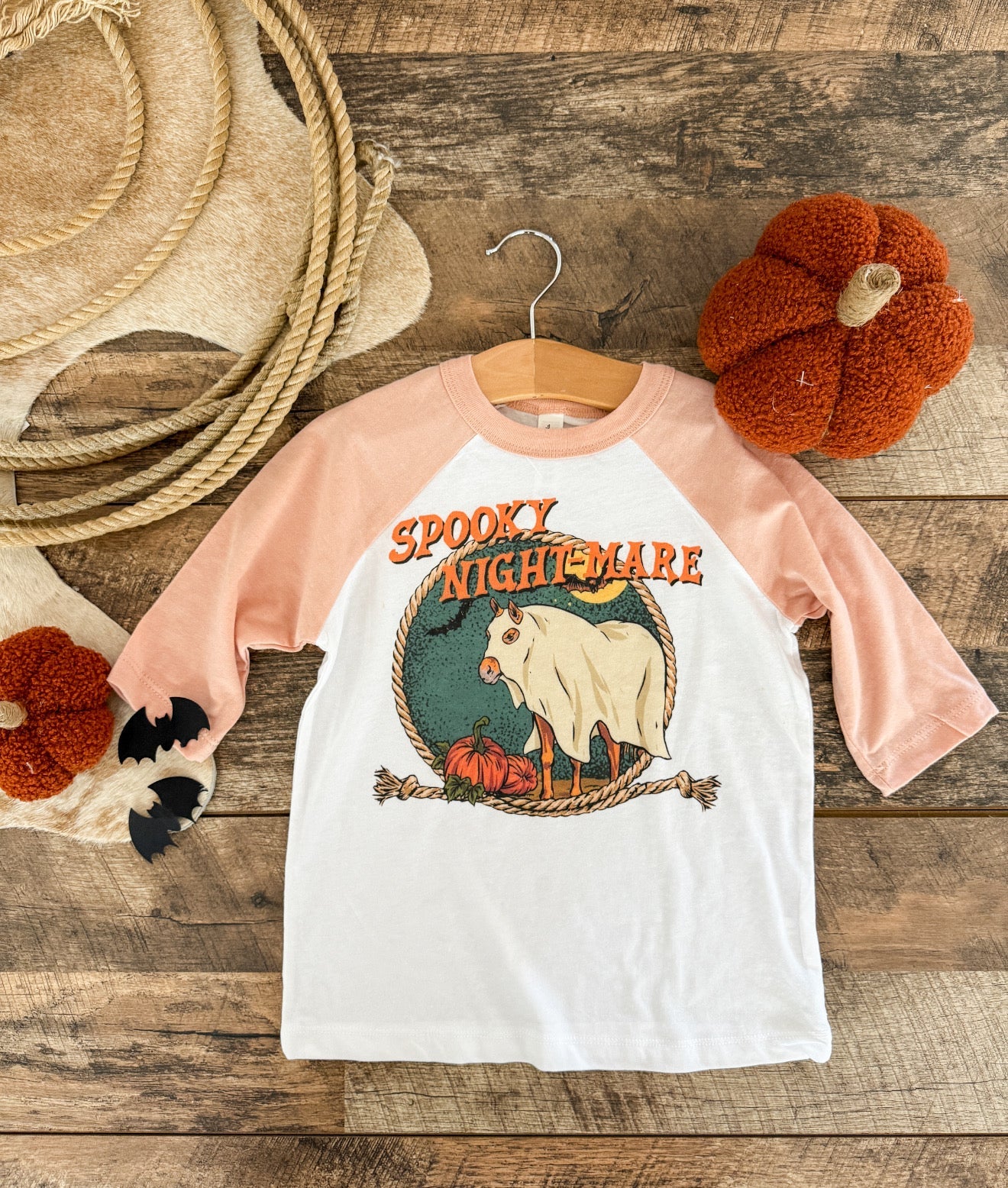 Spooky Nightmare – Toddler Raglan Tee(Peach)