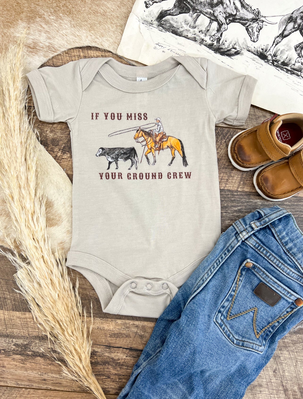 If You Miss Your Ground Crew Onesie/ Tee (little kid)(grey)