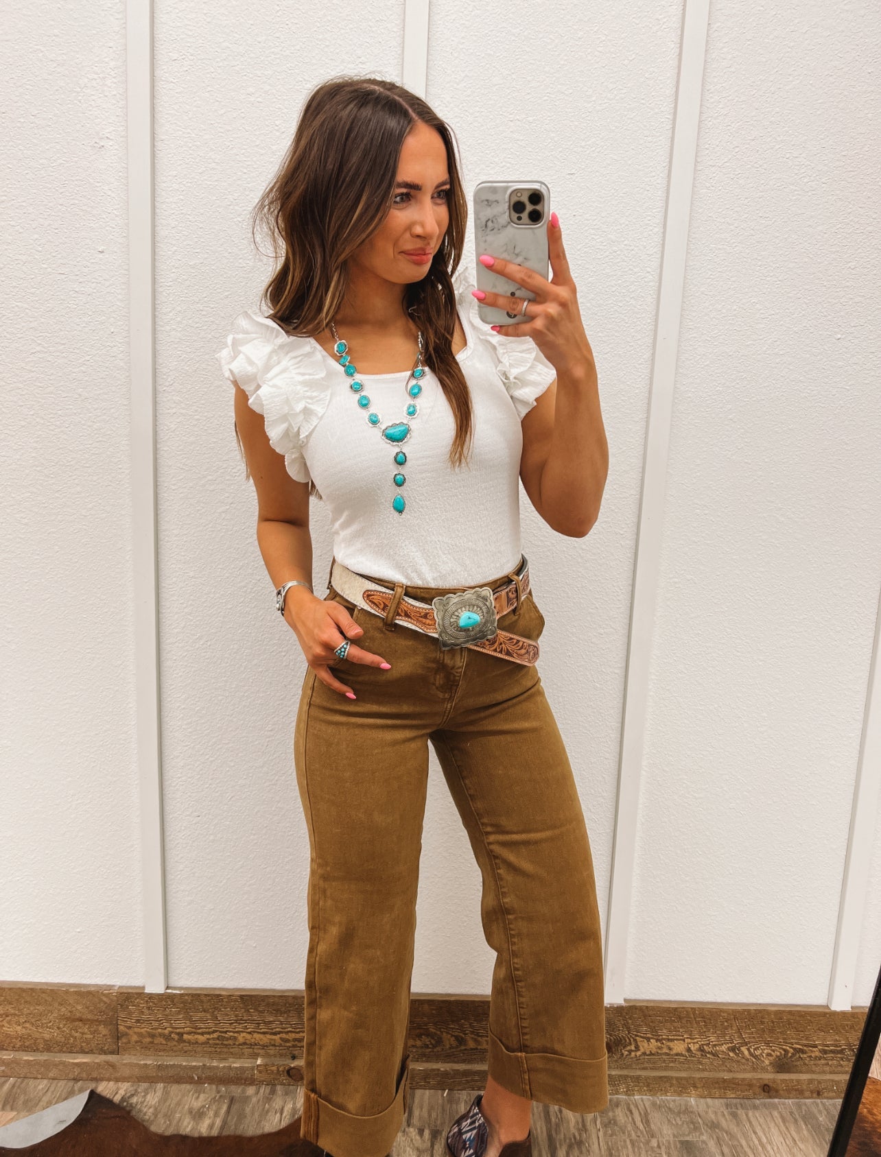 Well Loved Ruffle Top(White) L
