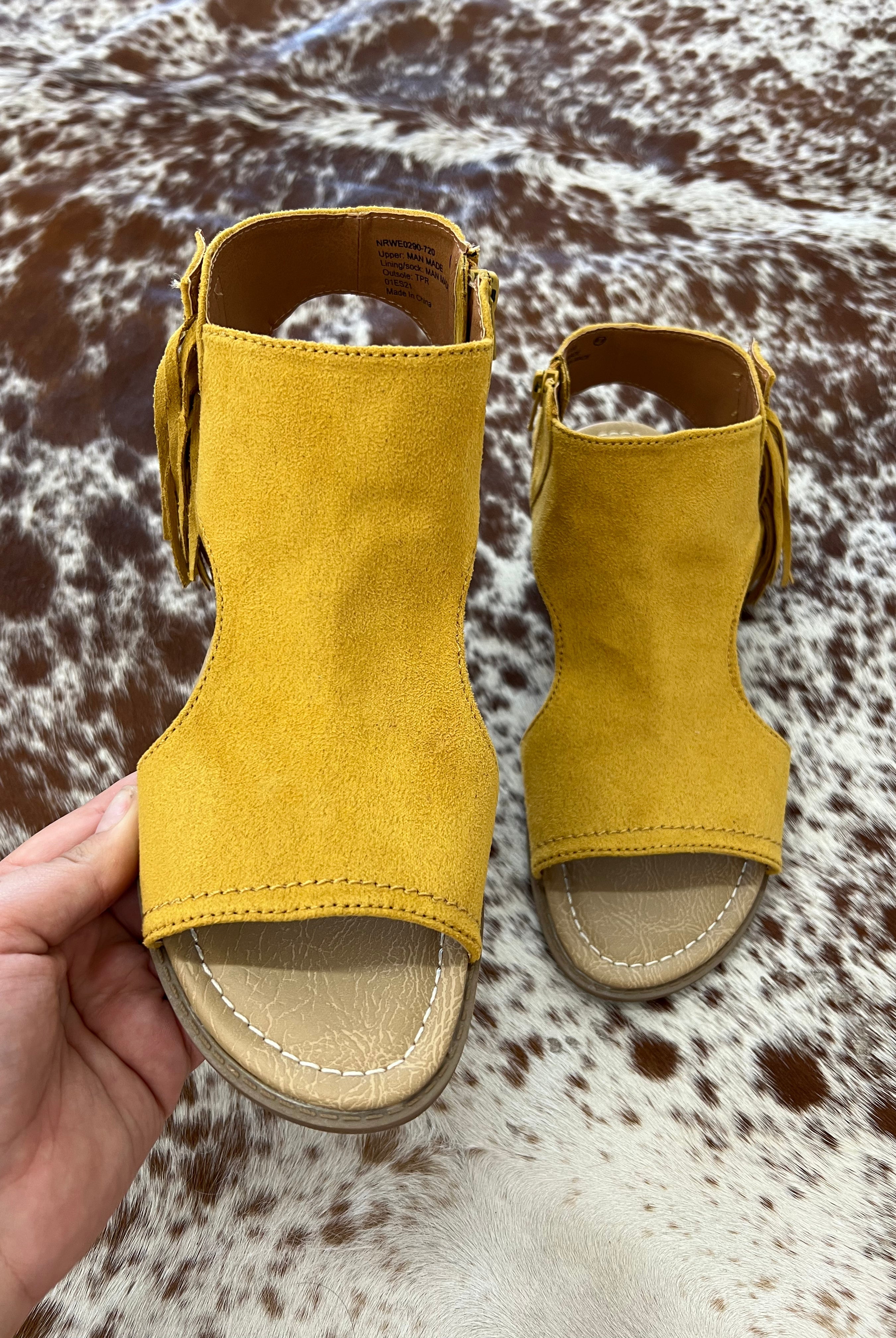 Mustard Fringed Sandal