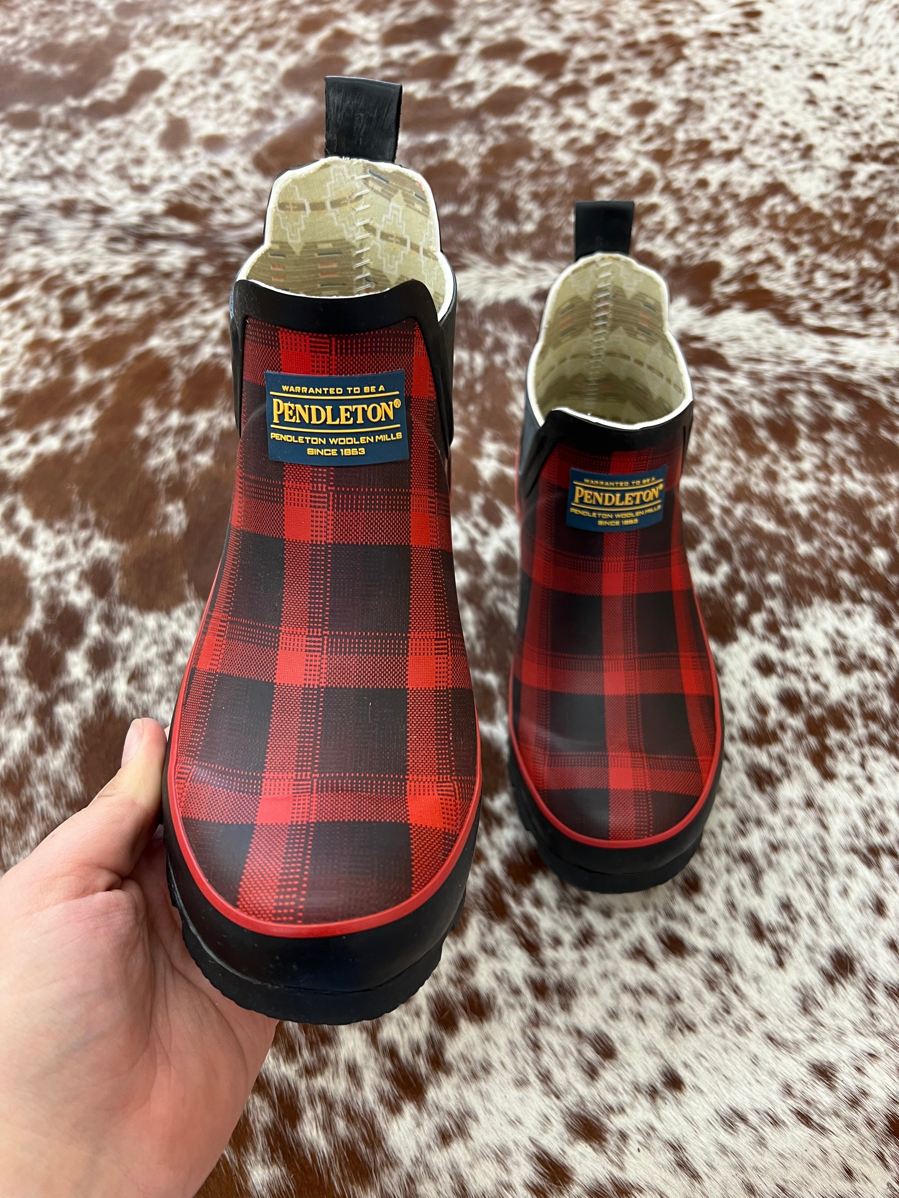 Red Pendleton Rain boots (chelsea) 6
