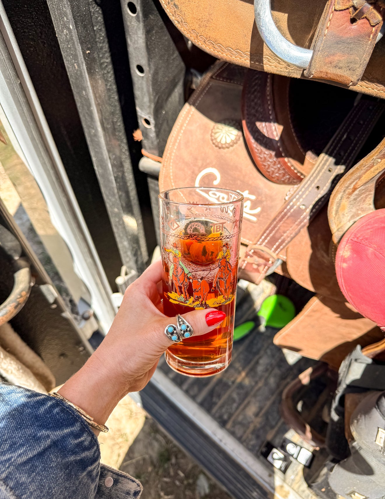 Western Glass Tall Cup-Team Roper