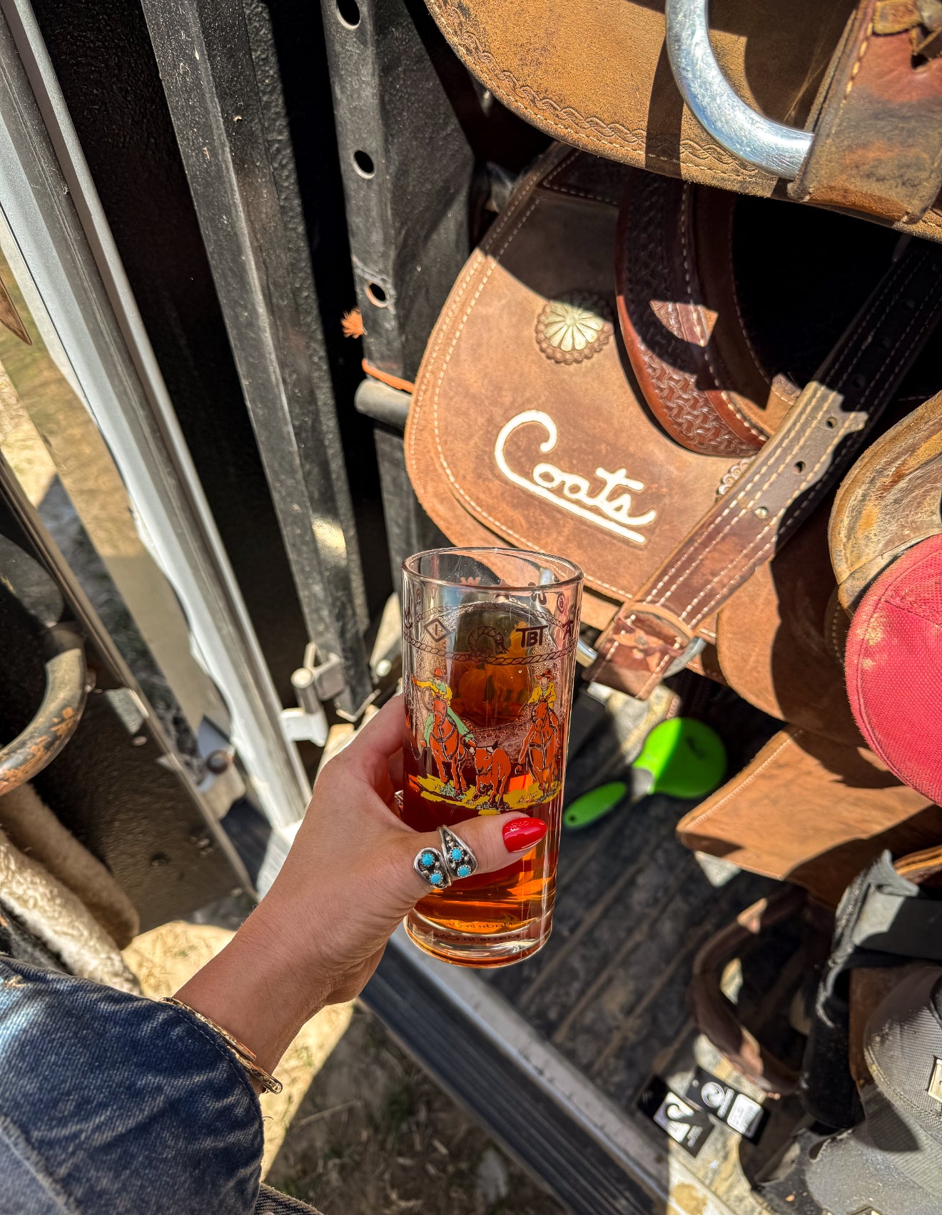 Western Glass Tall Cup-Team Roper