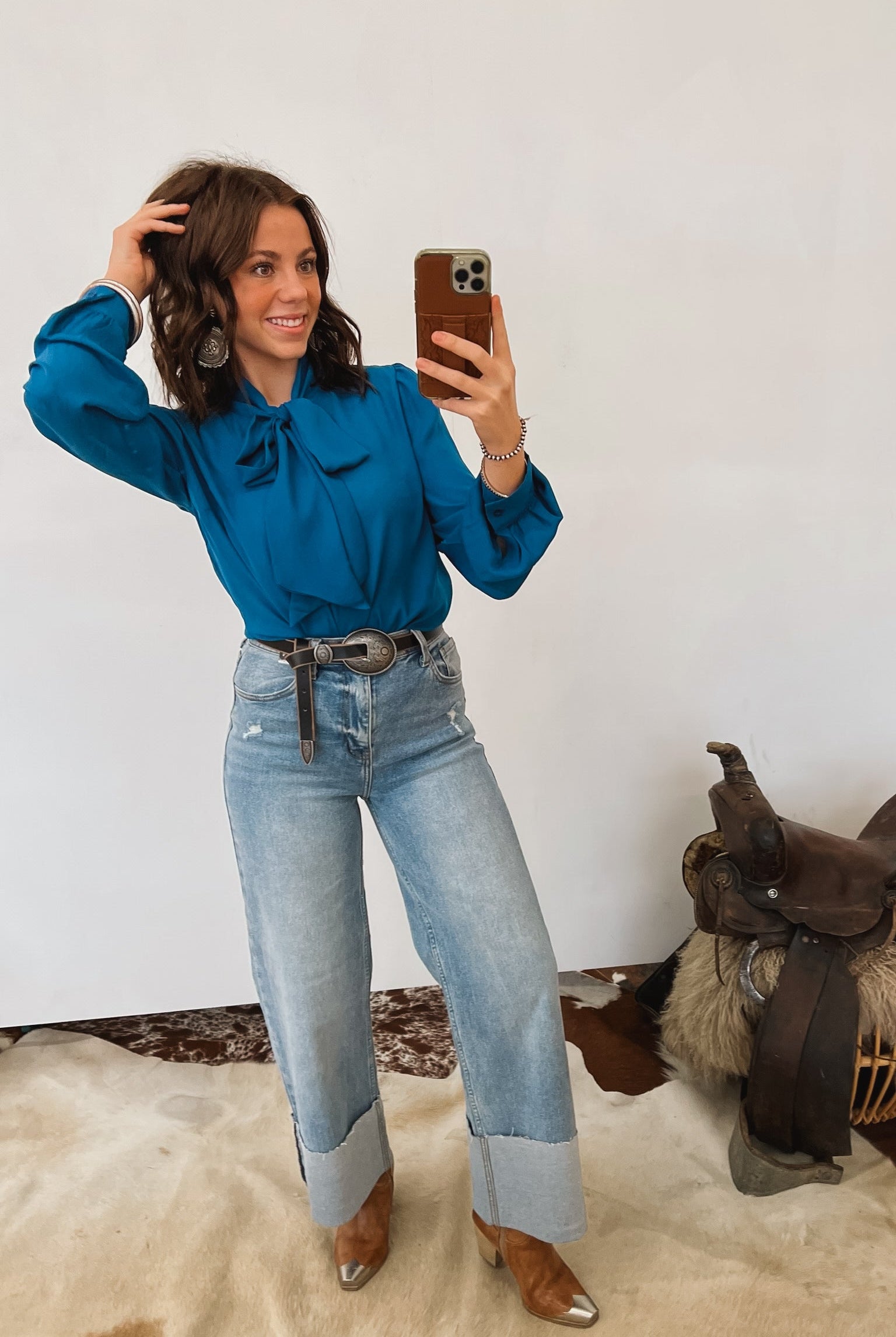 Basic Babe Front Tie Top (Teal) Top