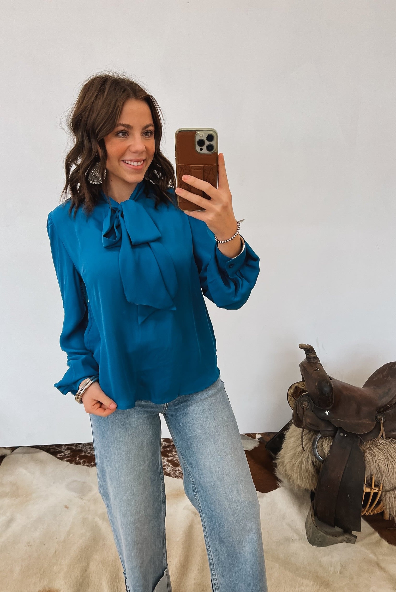 Basic Babe Front Tie Top (Teal) Top