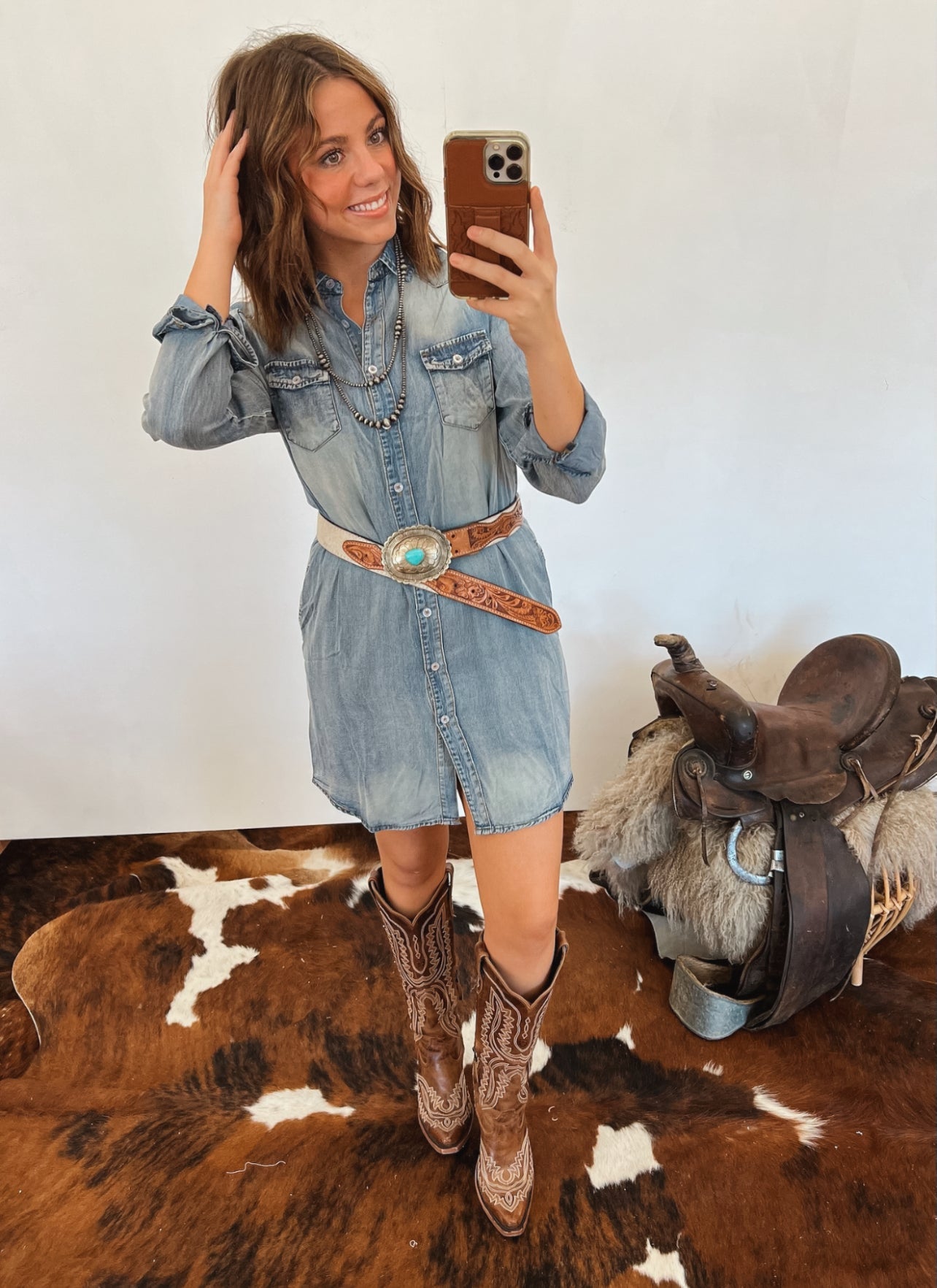 Mamacita Denim Shirt Dress