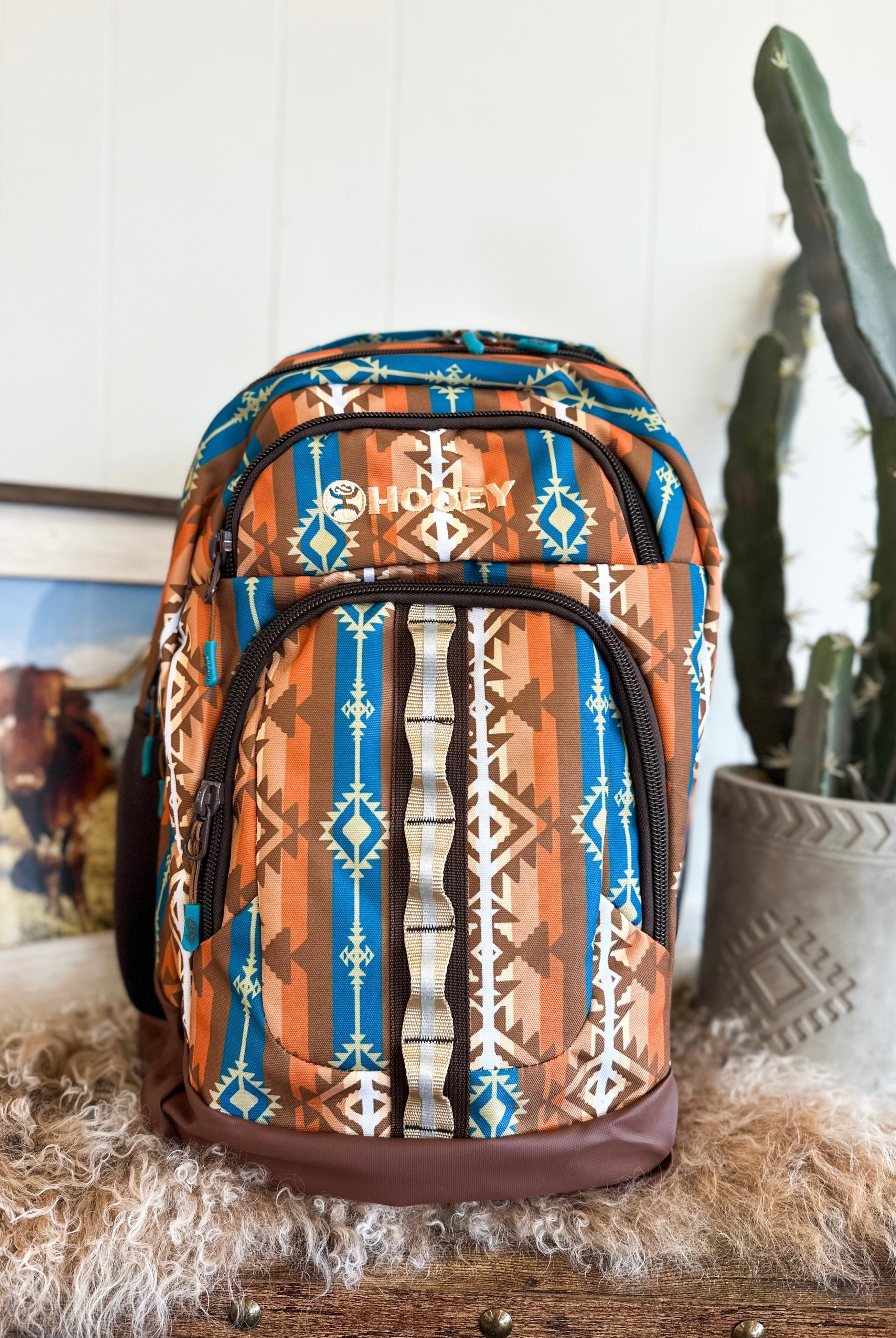 Ox Hooey Aztec Backpack (Orange/Brown)