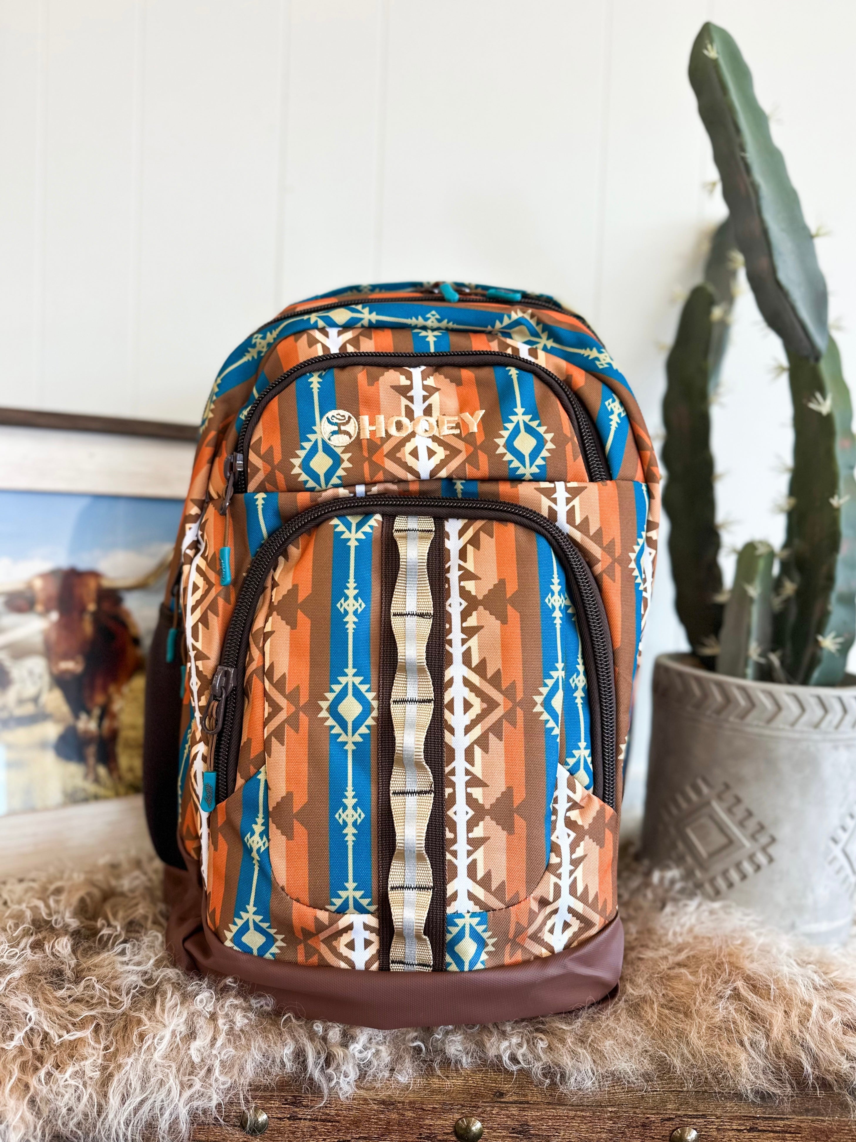 Ox Hooey Aztec Backpack (Orange/Brown)