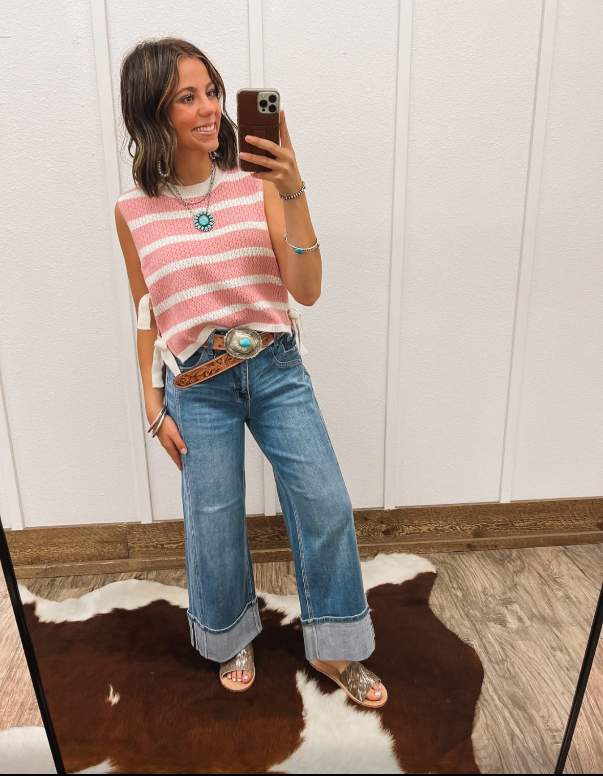 Cowgirl Barbie Striped Top