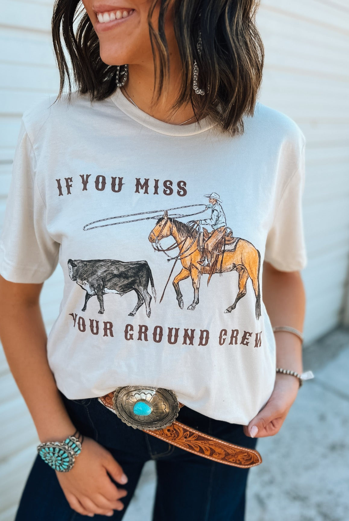 If You Miss Your Ground Crew Tee-Cream
