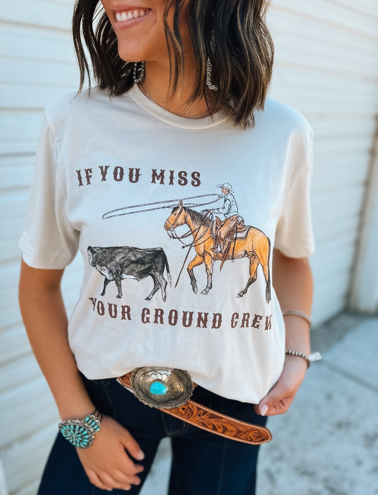 If You Miss Your Ground Crew Tee-Cream