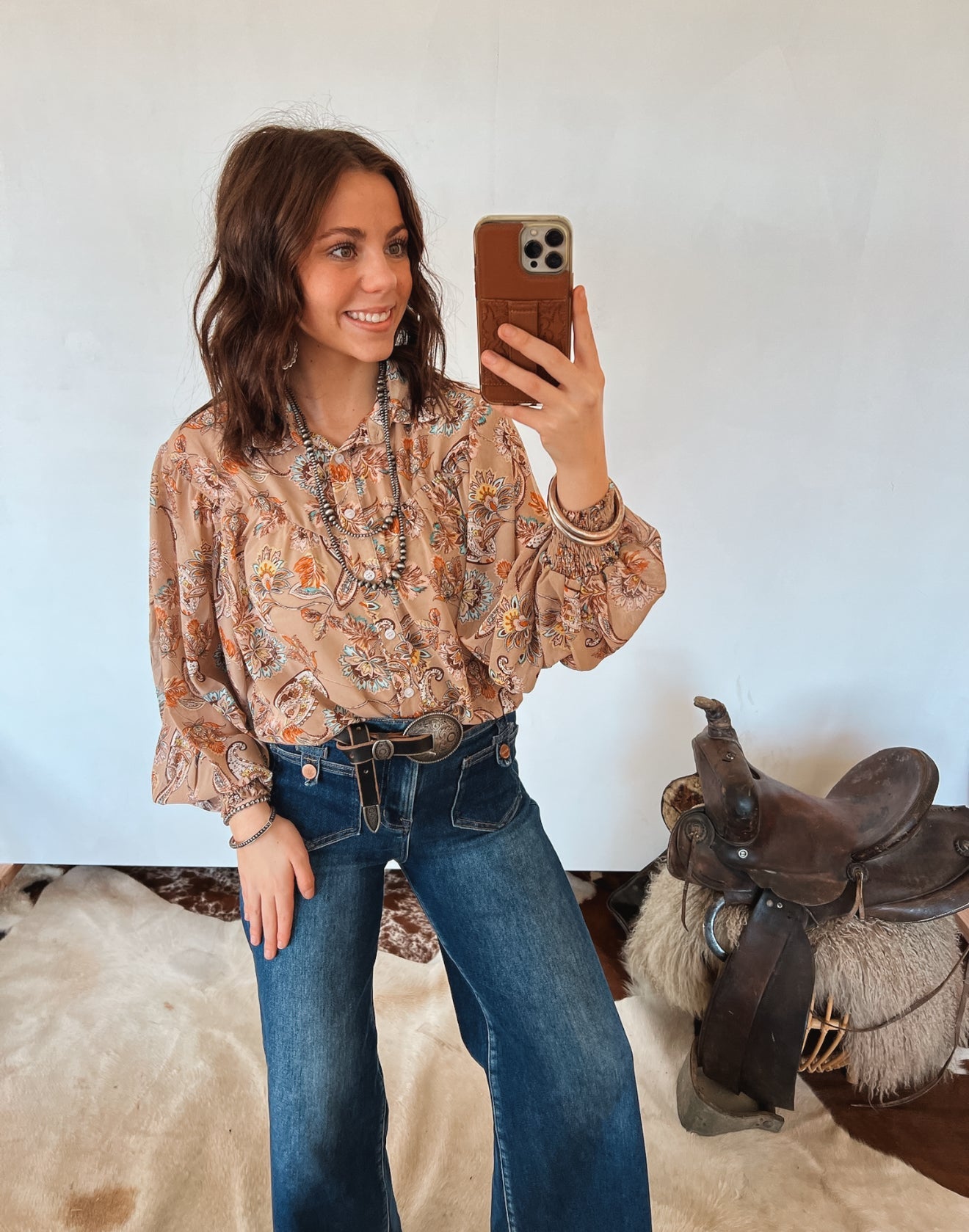 Sweet Home Paisley Blouse Tops -Blouses