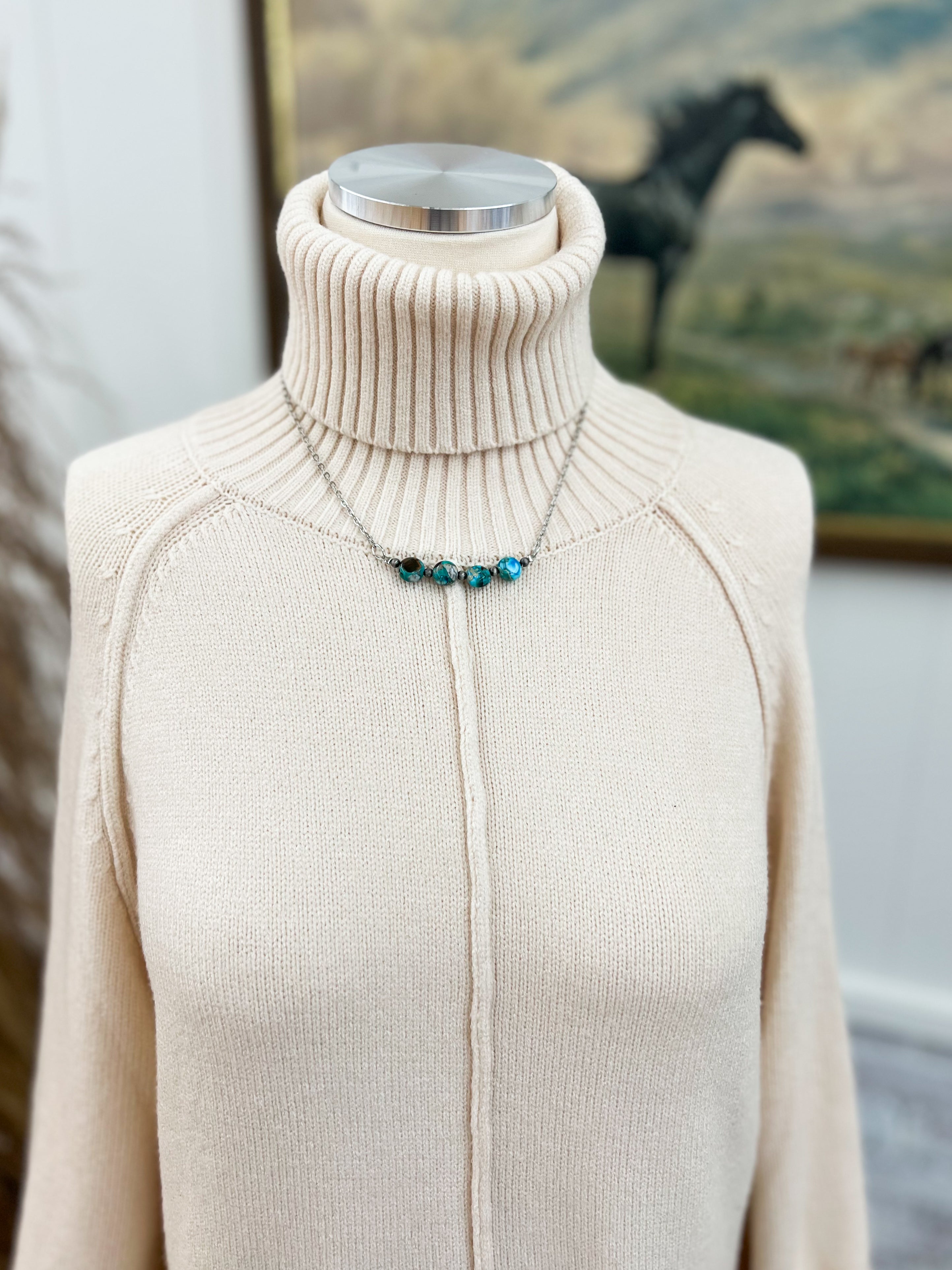 Walk The Line Turquoise Necklace