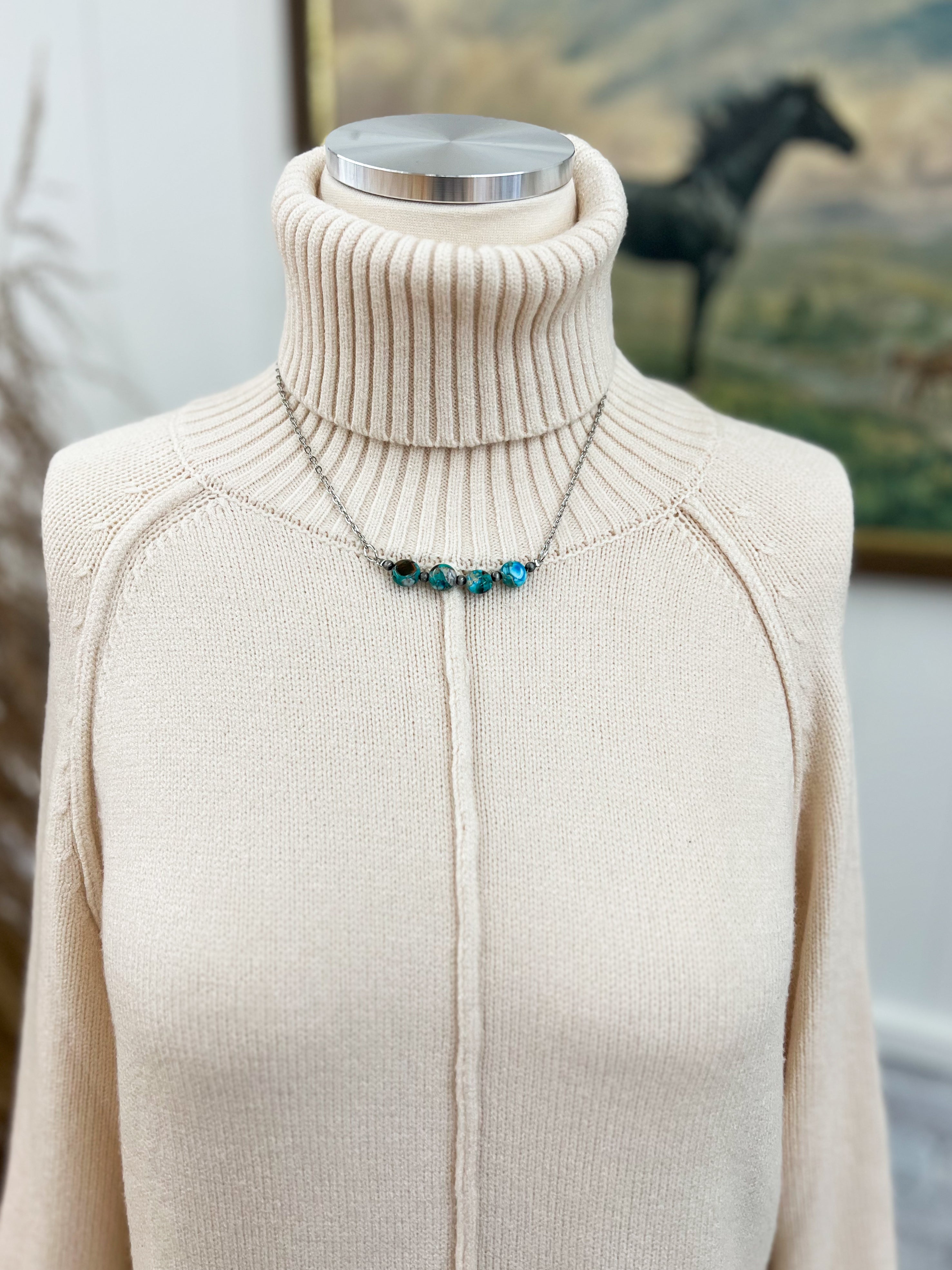 Walk The Line Turquoise Necklace