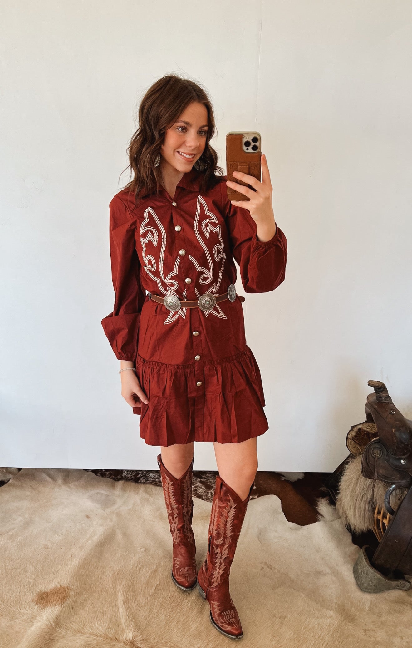 Scarlet Saddle Tiered Dress dress