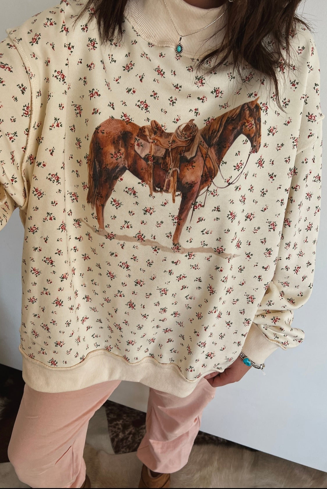 The Good Horse Floral Mock Neck Set