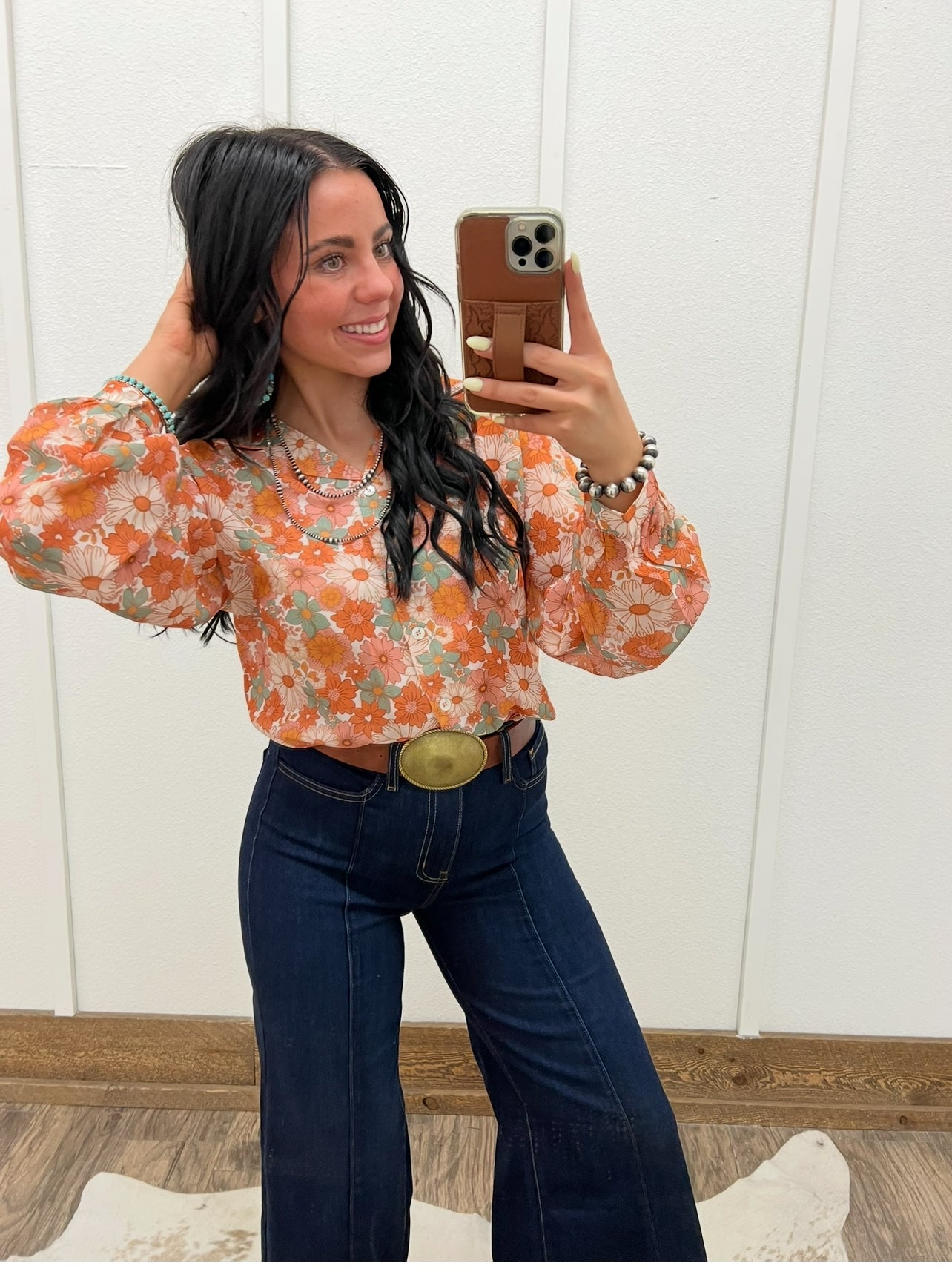 Retro Floral May Blouse Tops - Sweaters