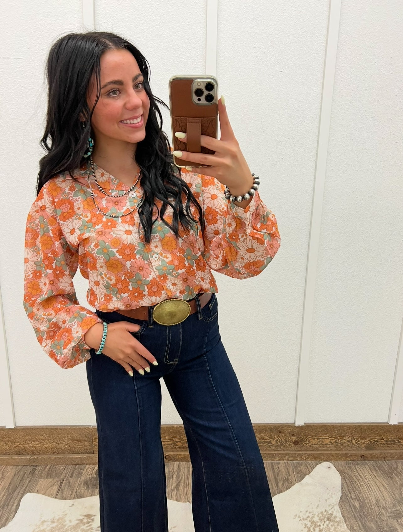 Retro Floral May Blouse Tops - Sweaters