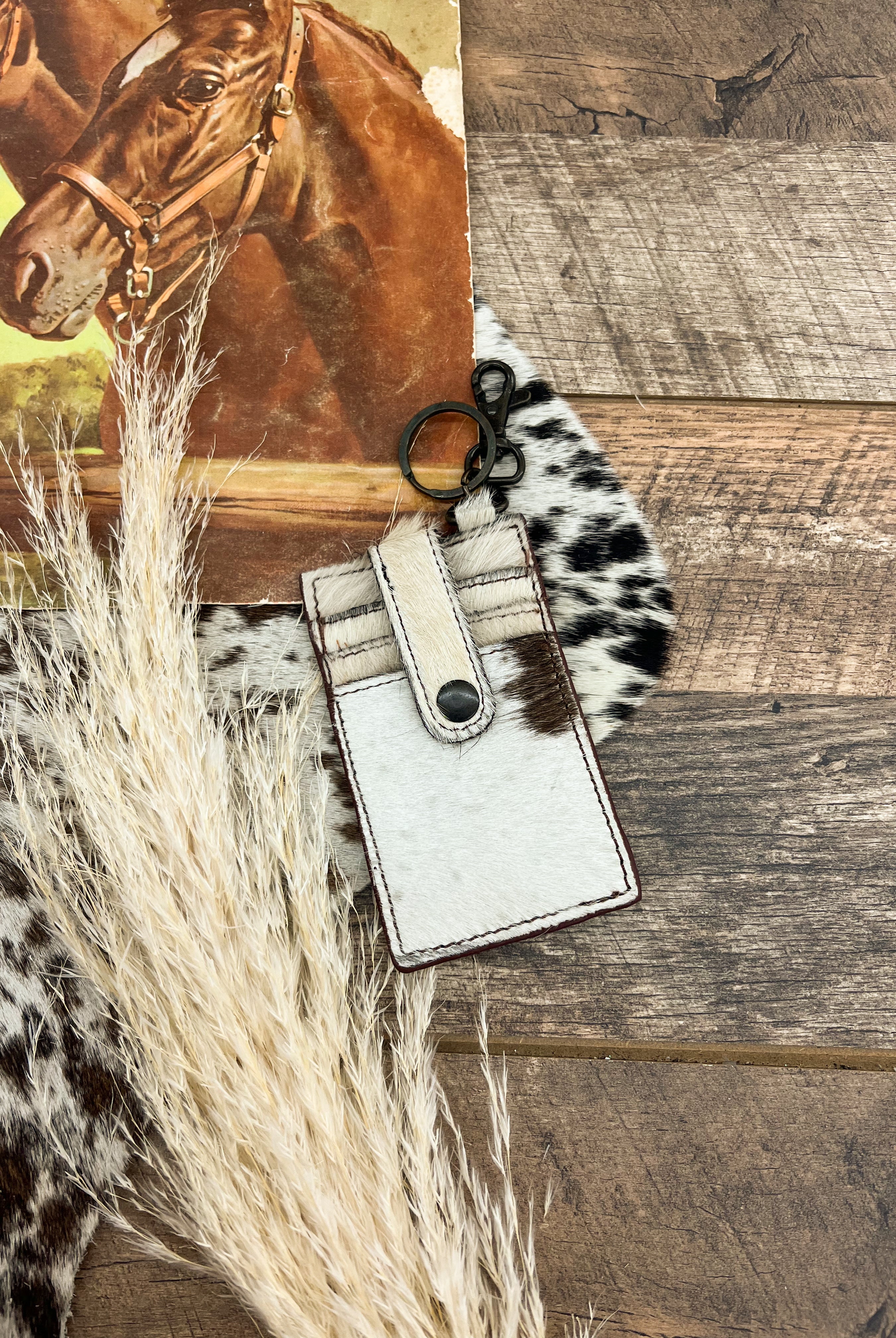 Cowhide Wallet Keychain