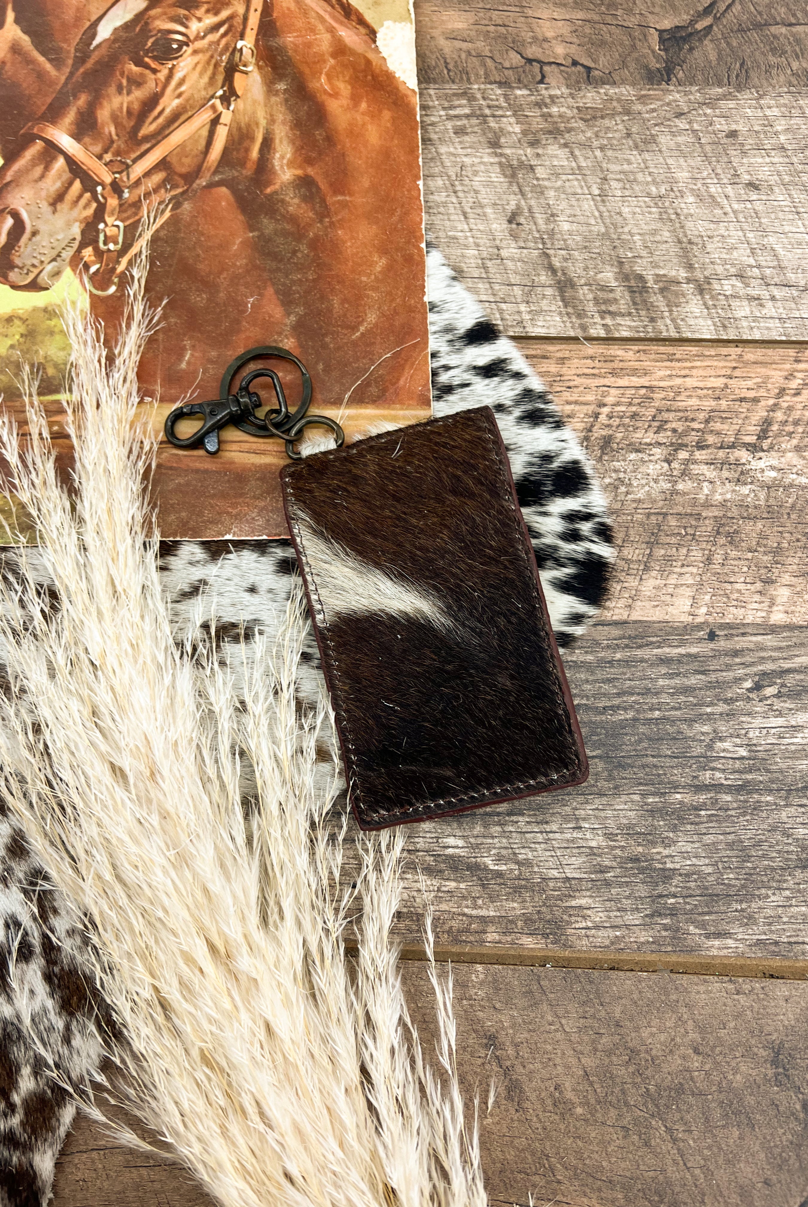 Cowhide Wallet Keychain