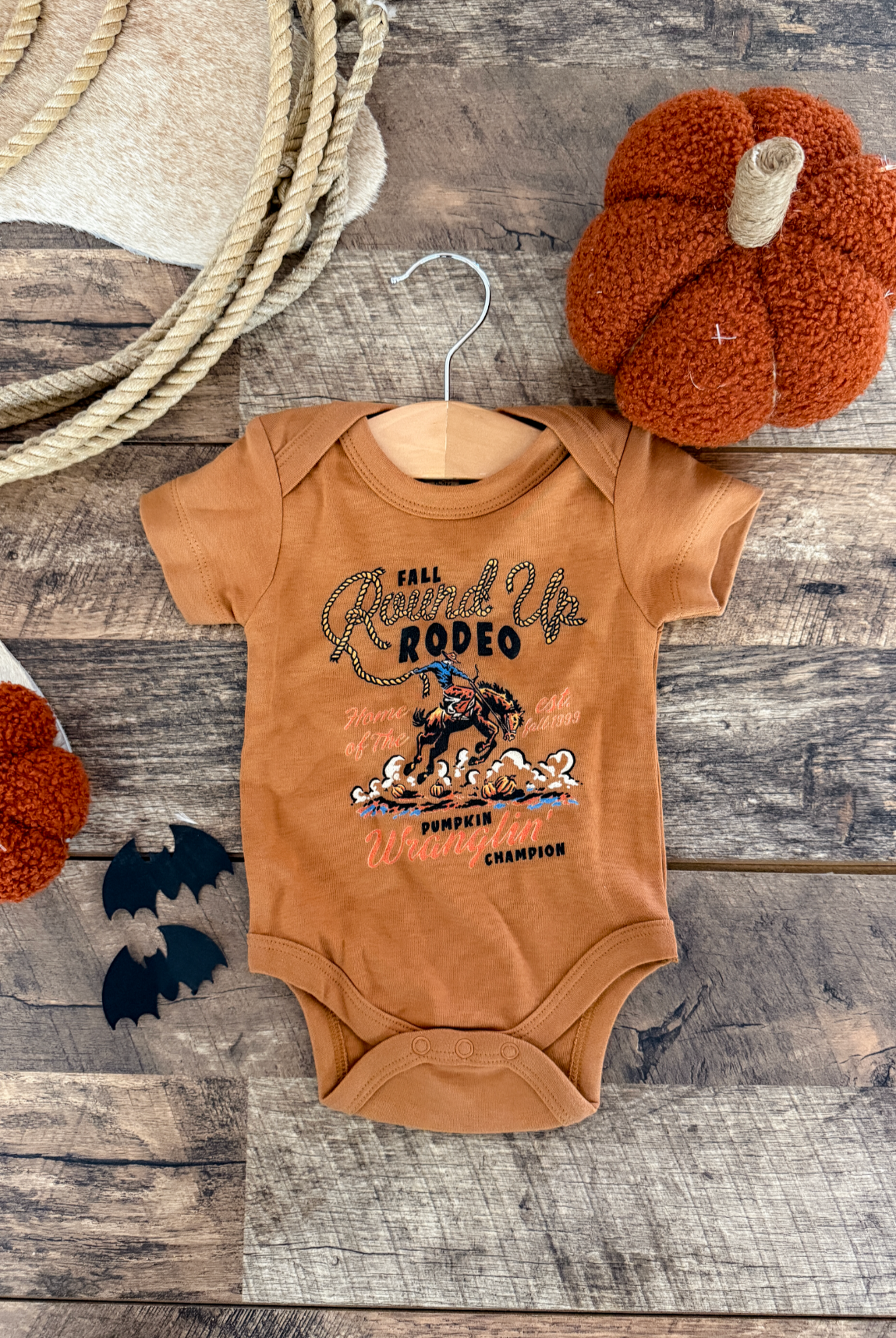Fall Roundup Rodeo – Infant Toddler& Youth Onesie/Tee (Brown)