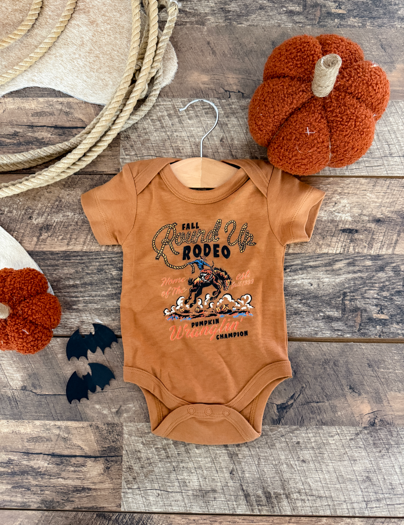 Fall Roundup Rodeo – Infant Toddler& Youth Onesie/Tee (Brown)