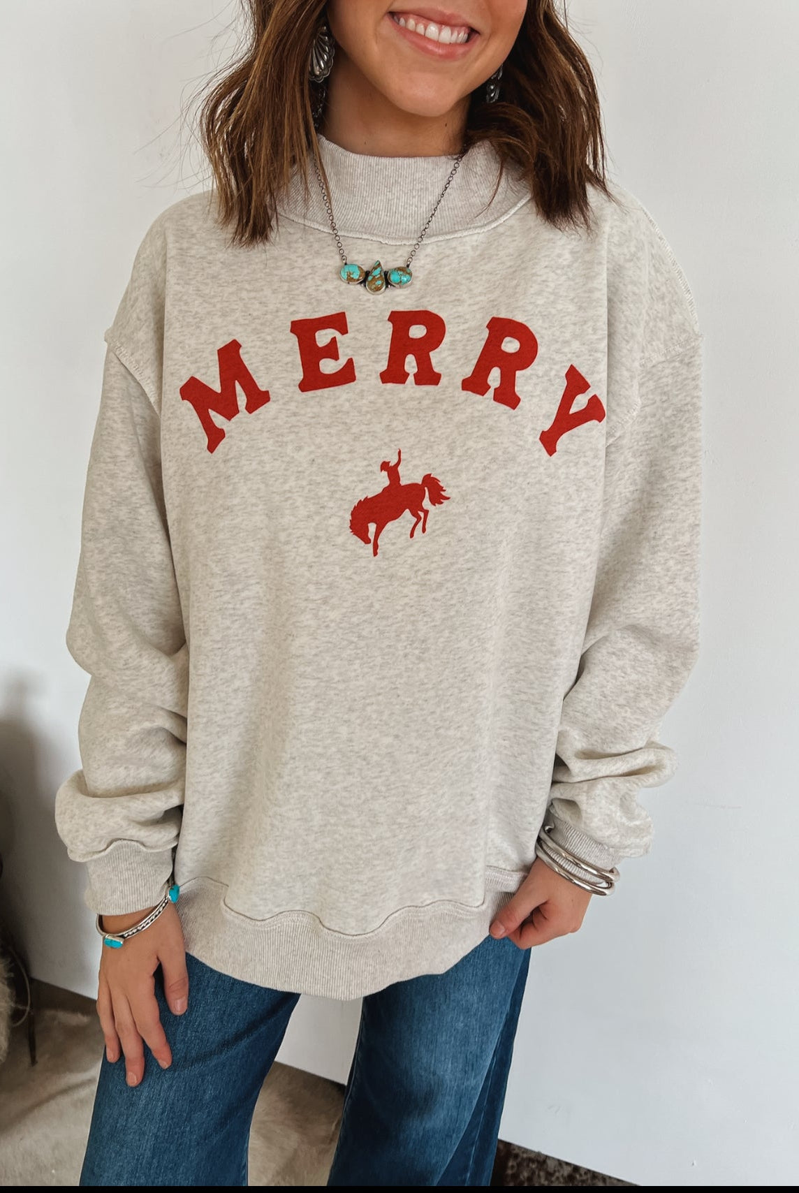 MERRY Western Oversized Sweatshirt(NO CHRISTMAS DELIVERY FOR RESTOCKS)