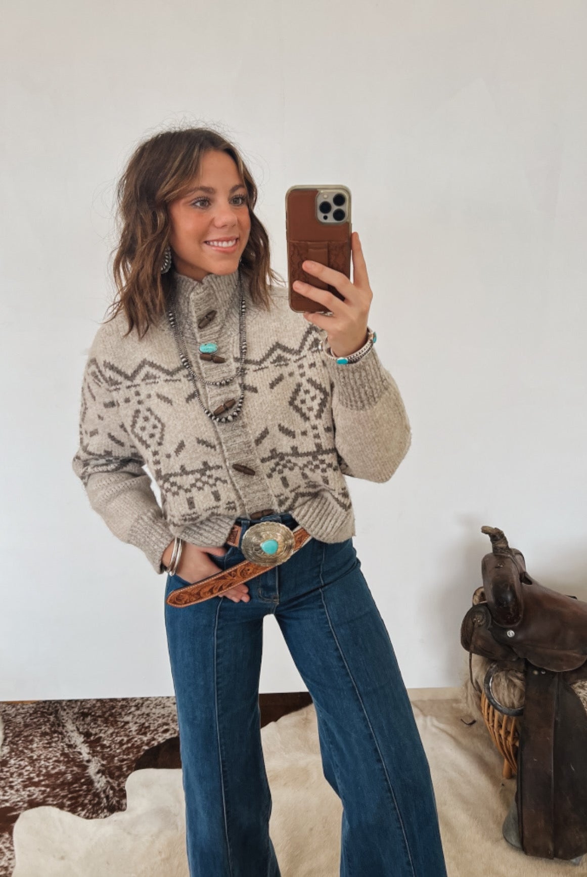 Mountain Mock Neck Sweater Cardigan