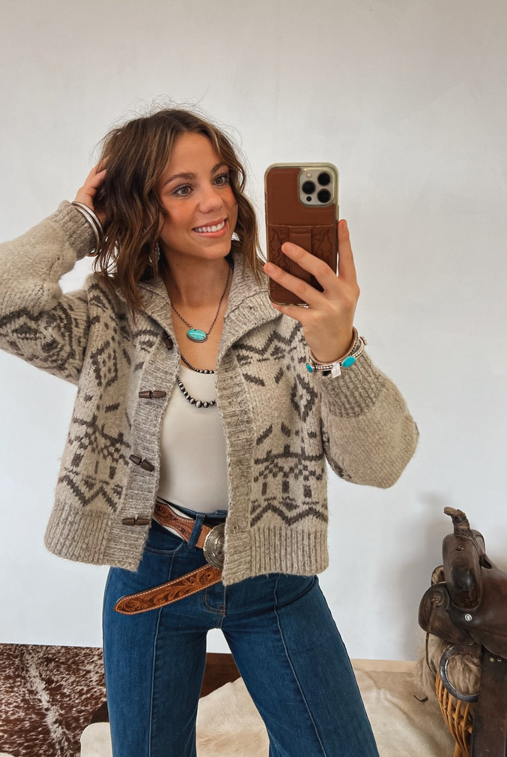 Mountain Mock Neck Sweater Cardigan