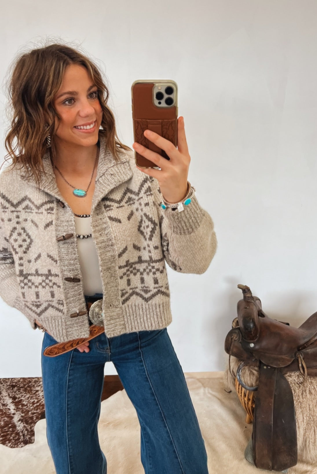 Mountain Mock Neck Sweater Cardigan