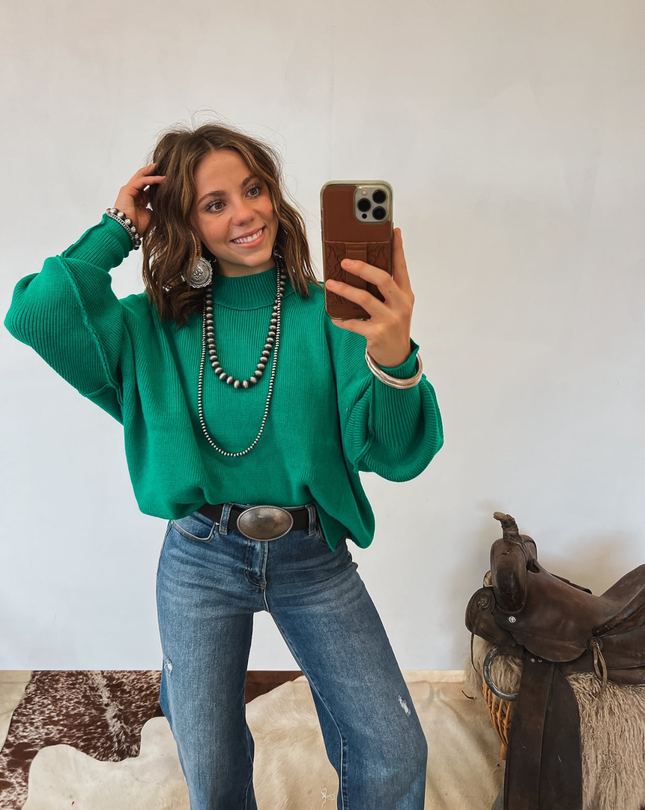 Dolly Oversized Sweater (Hunter Green) Tops - Sweaters