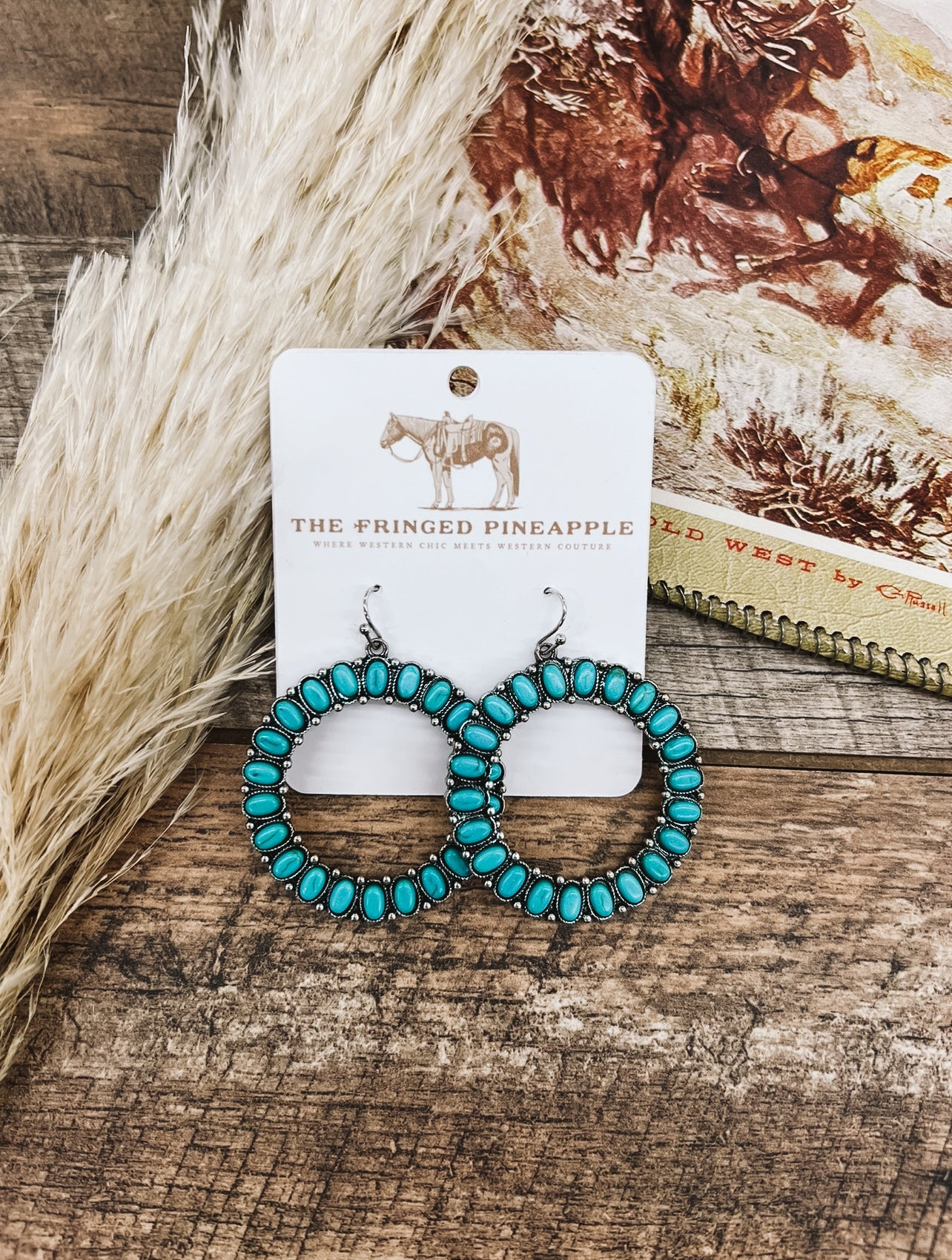 Circle Up Turquoise Earrings