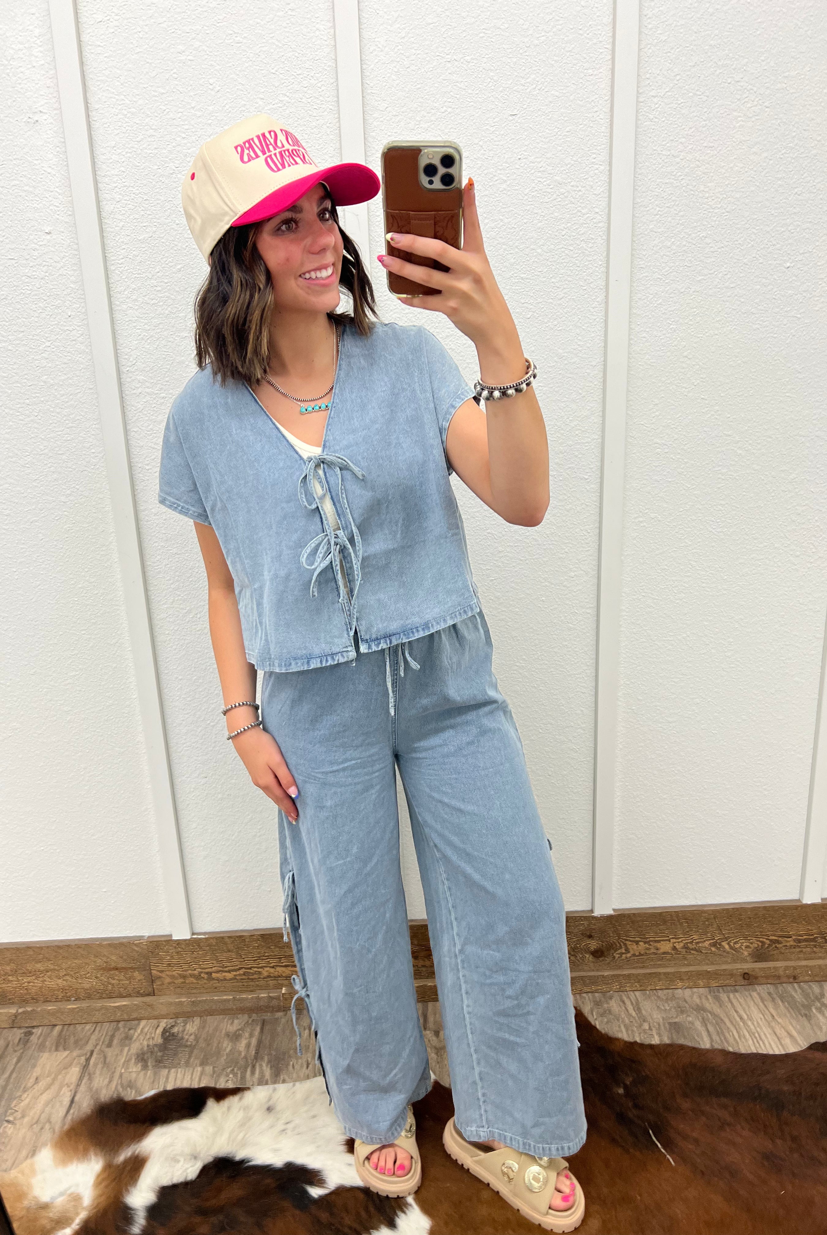 Denim Darlin Bow Set