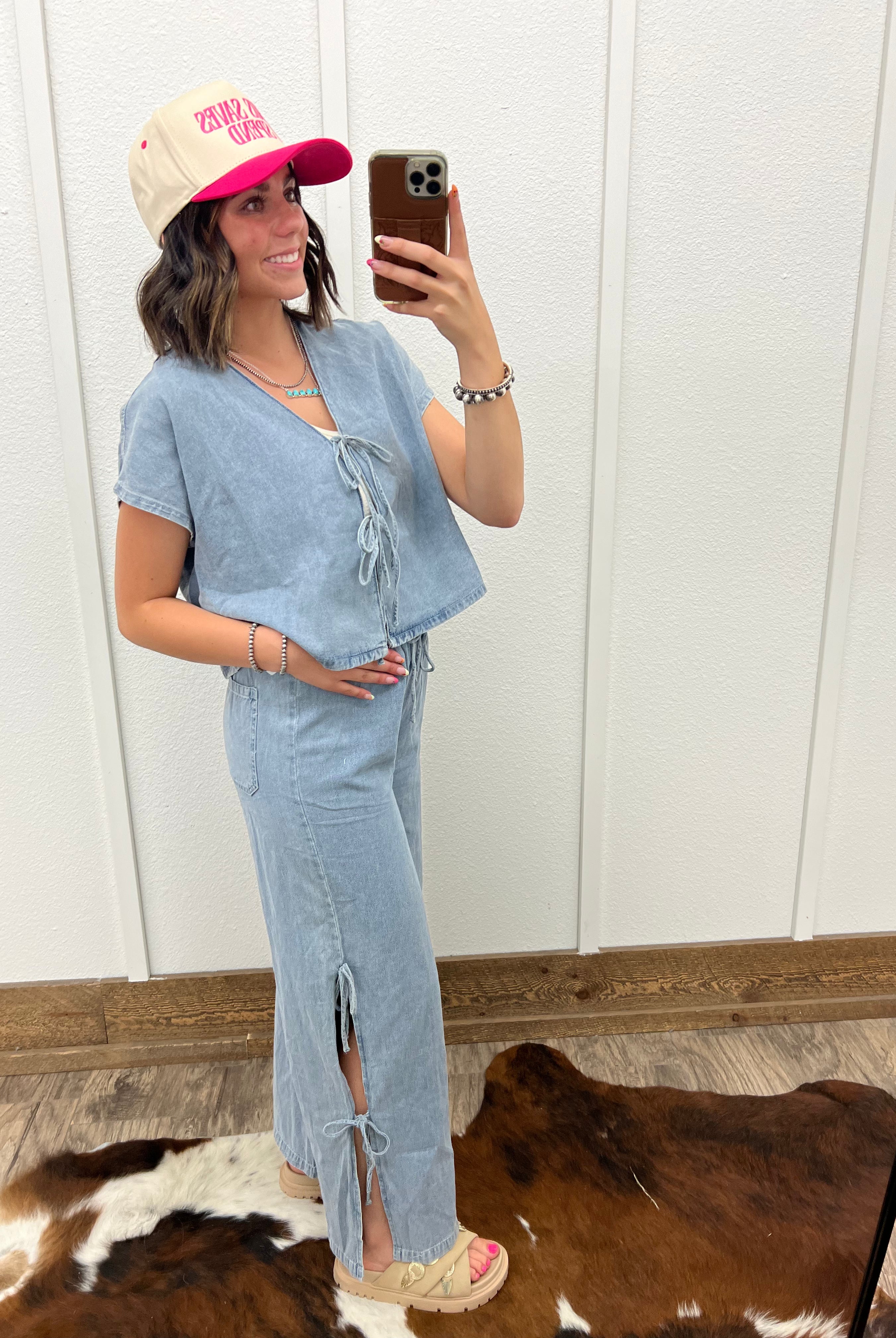 Denim Darlin Bow Set