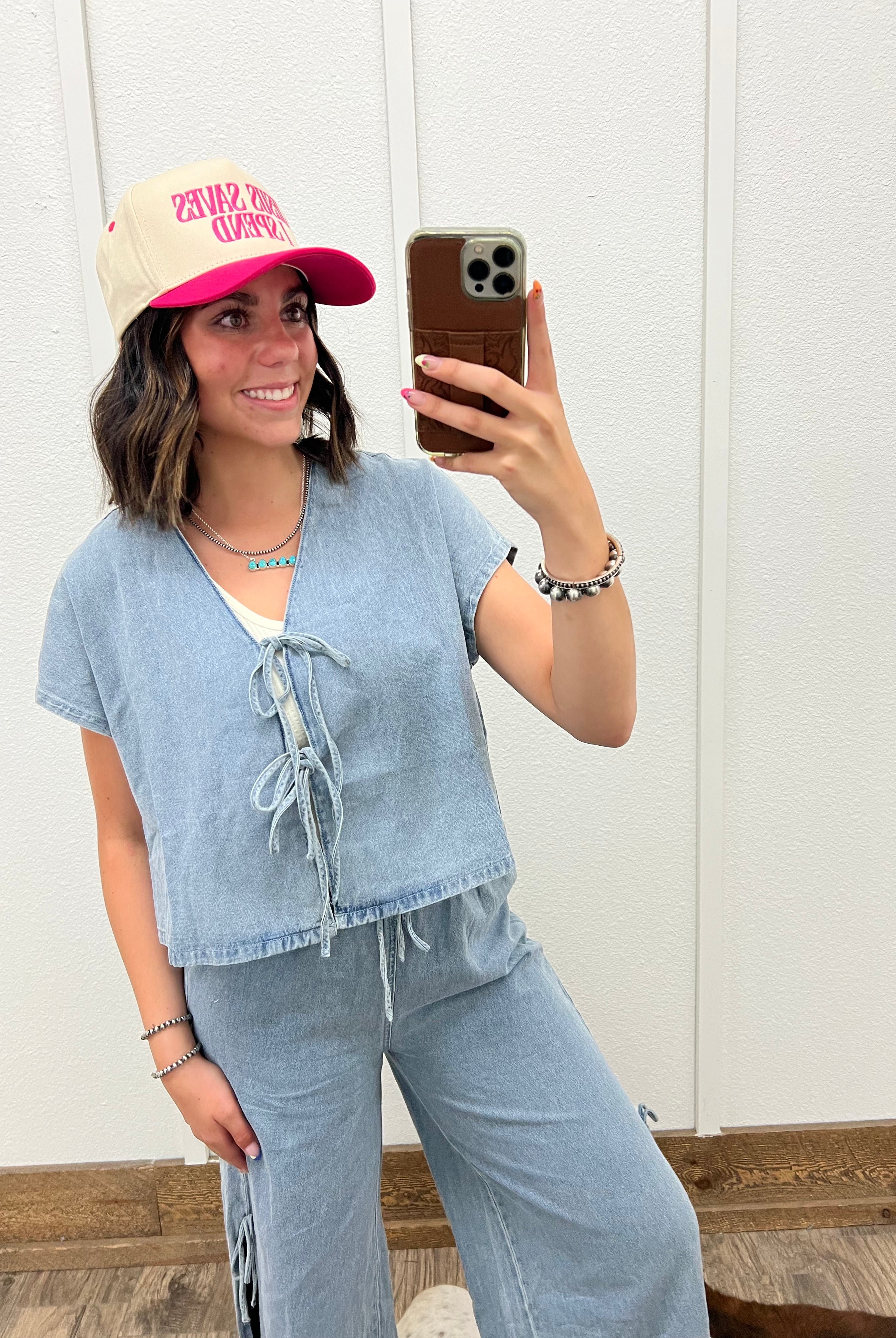 Denim Darlin Bow Set