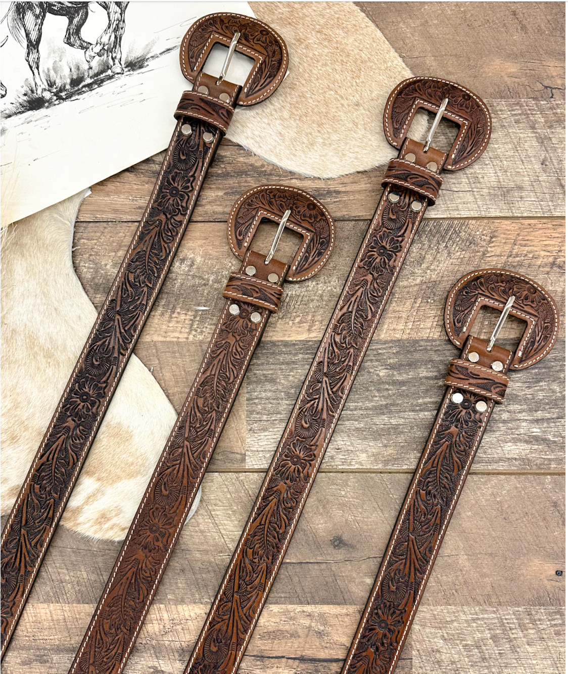 Outlaw Buckle Belt (Brown) AD101