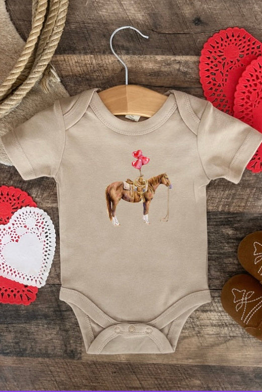 Balloon Horse Valentines (Onesie/Youth Tee)(clay)