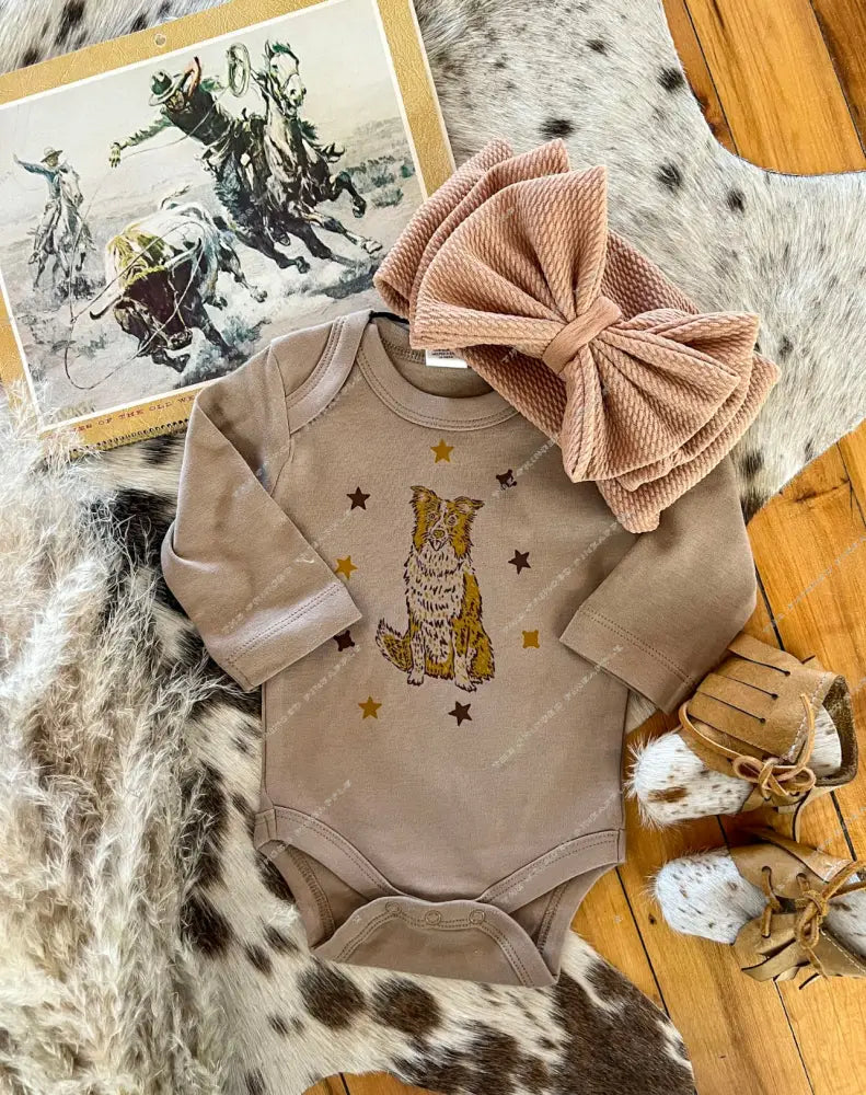 Border Collie Longsleeve Onesie/Short Tee(little kid)
