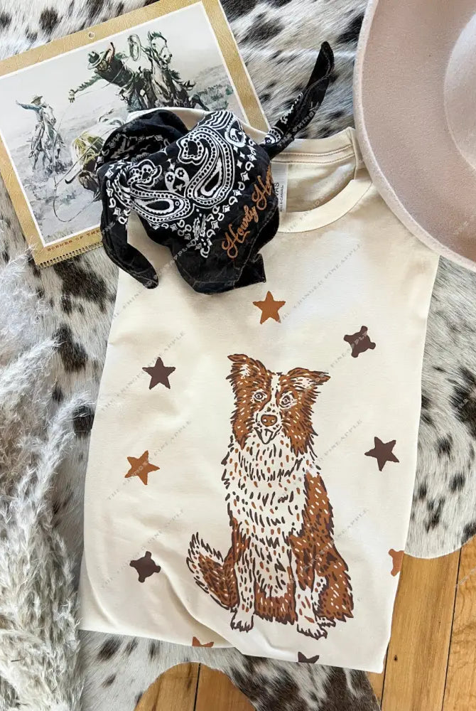 Border Collie Tee or Sweatshirt(Adult) (Cream)