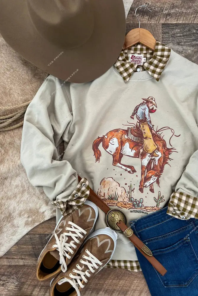 Cody Rank Paint Sweatshirt (Adult)(Taupe)