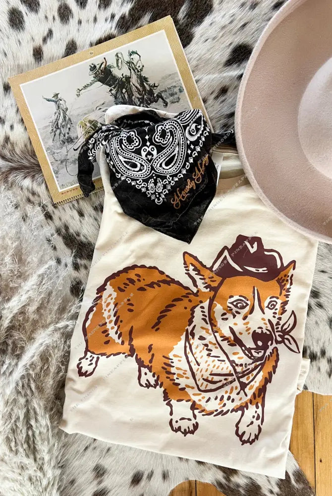 Corgi Tee or Sweatshirt (Adult)(Cream)