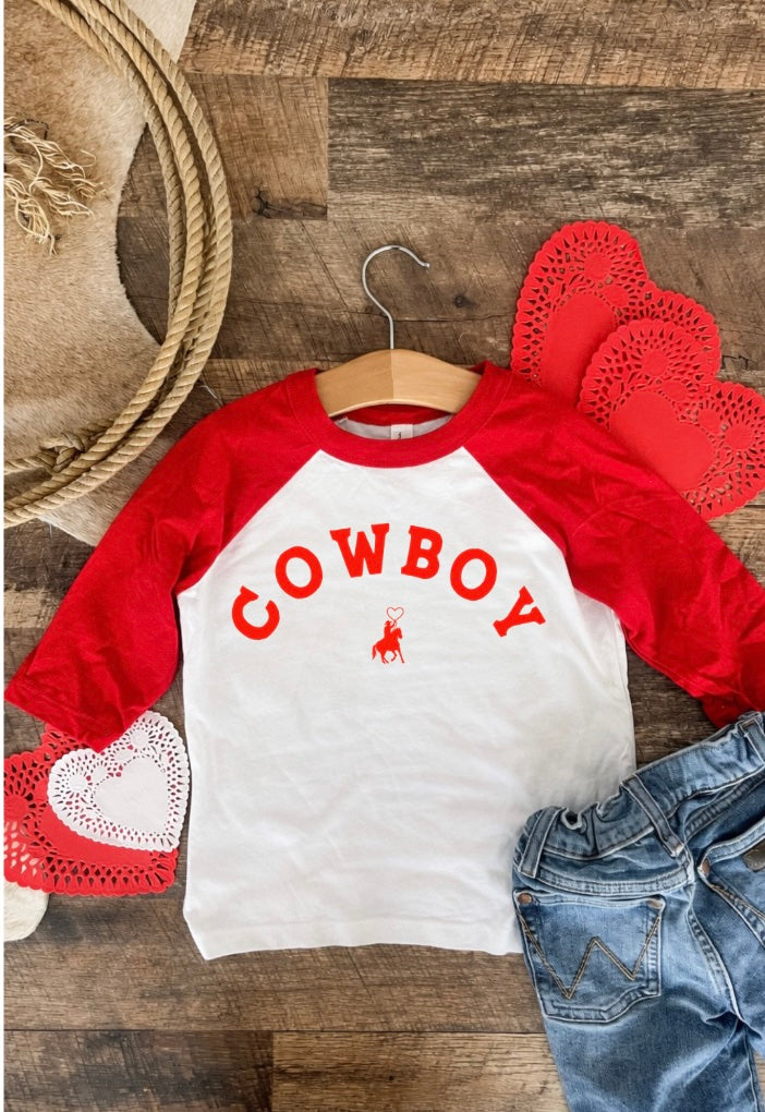 Cowboy Raglan Tee (Toddler)(Red/White)
