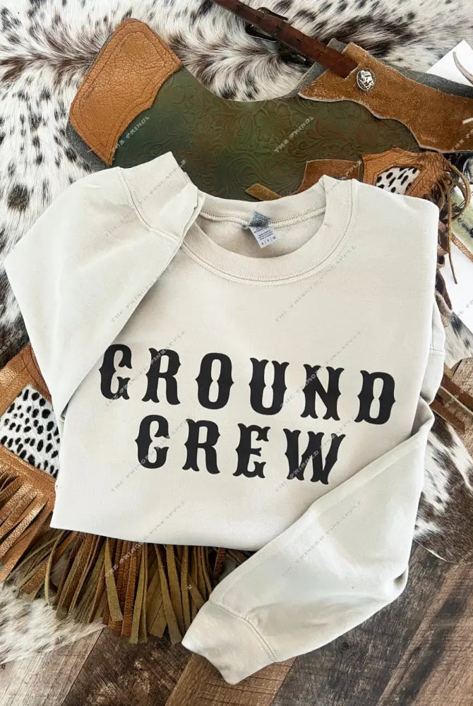 Ground Crew Sweatshirt or Tee(light taupe)front/back