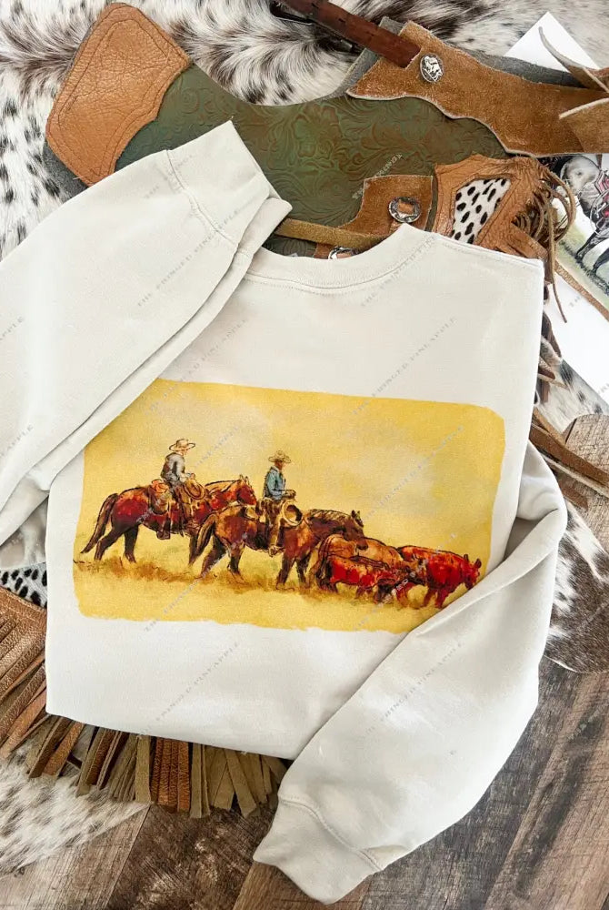 Ground Crew Sweatshirt or Tee(light taupe)front/back