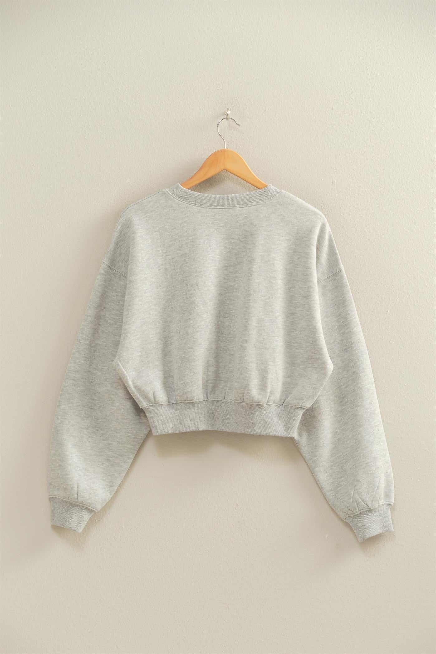 Semi Cropped Sweatshirt (Heathered Grey)