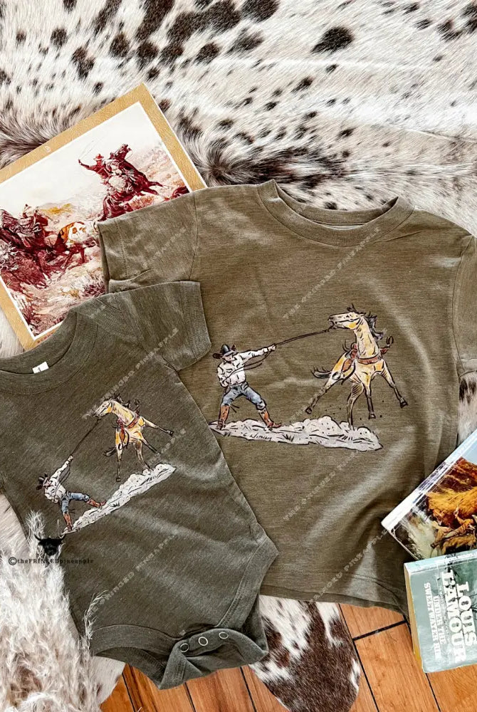 Hold Your Horses Onesie/Tee (army green) (little kid)